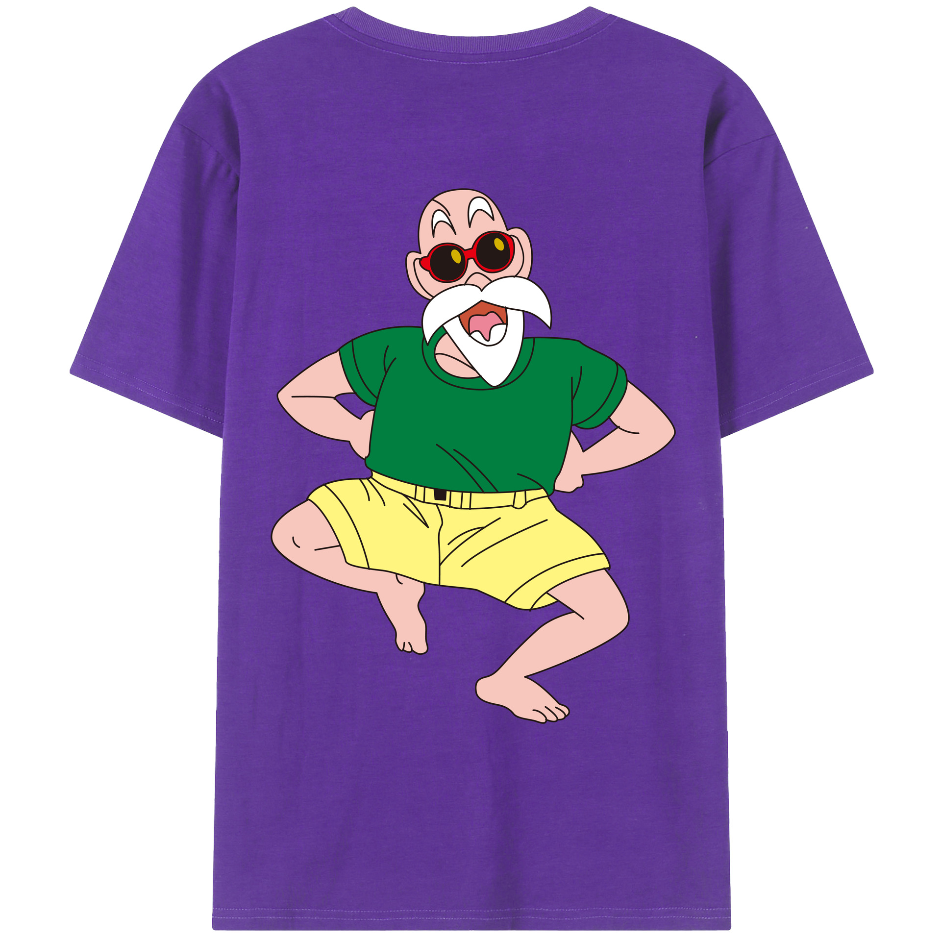 （画像用） ドラゴンボール 亀仙人（かめせんにん） DRAGON BALL Master Roshi Kame Sennin 綿100％ メンズ半袖Tシャツ（バックプリント） 通気性