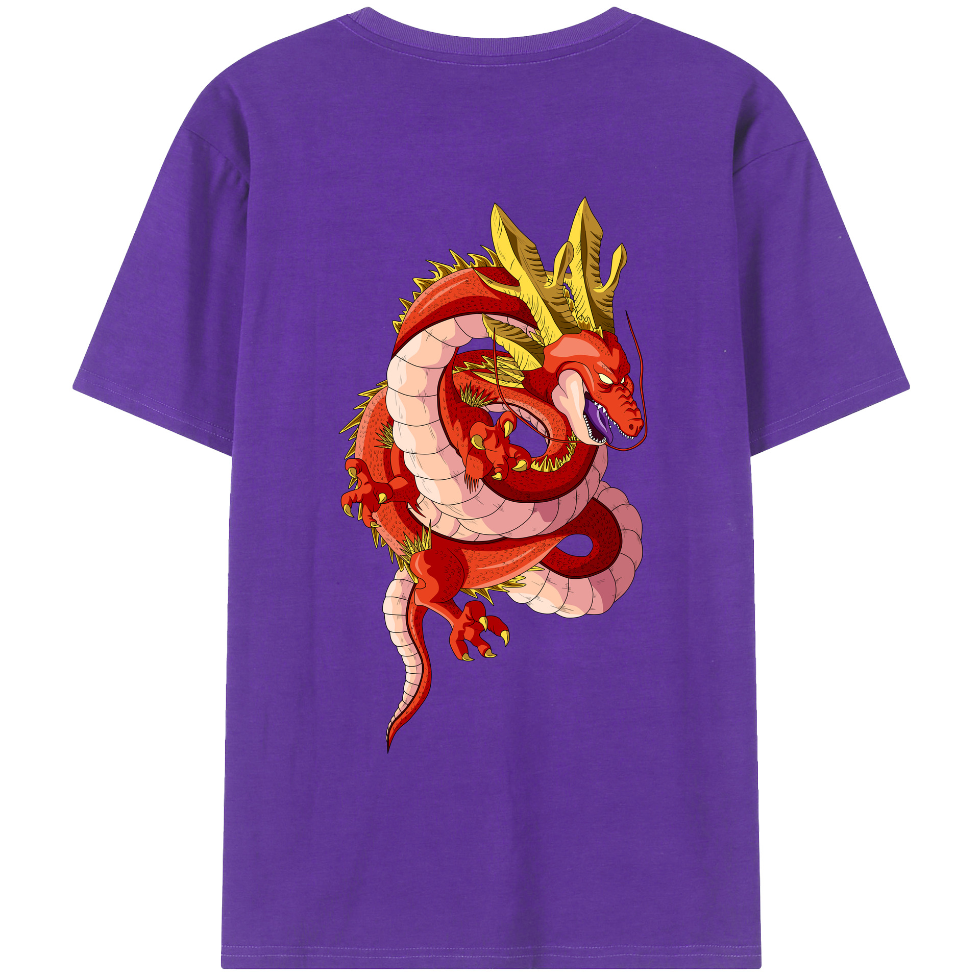 （画像用） ドラゴンボール 神龍 シェンロン DRAGON BALL Shenron 綿100％ メンズ半袖Tシャツ（バックプリント） 通気性