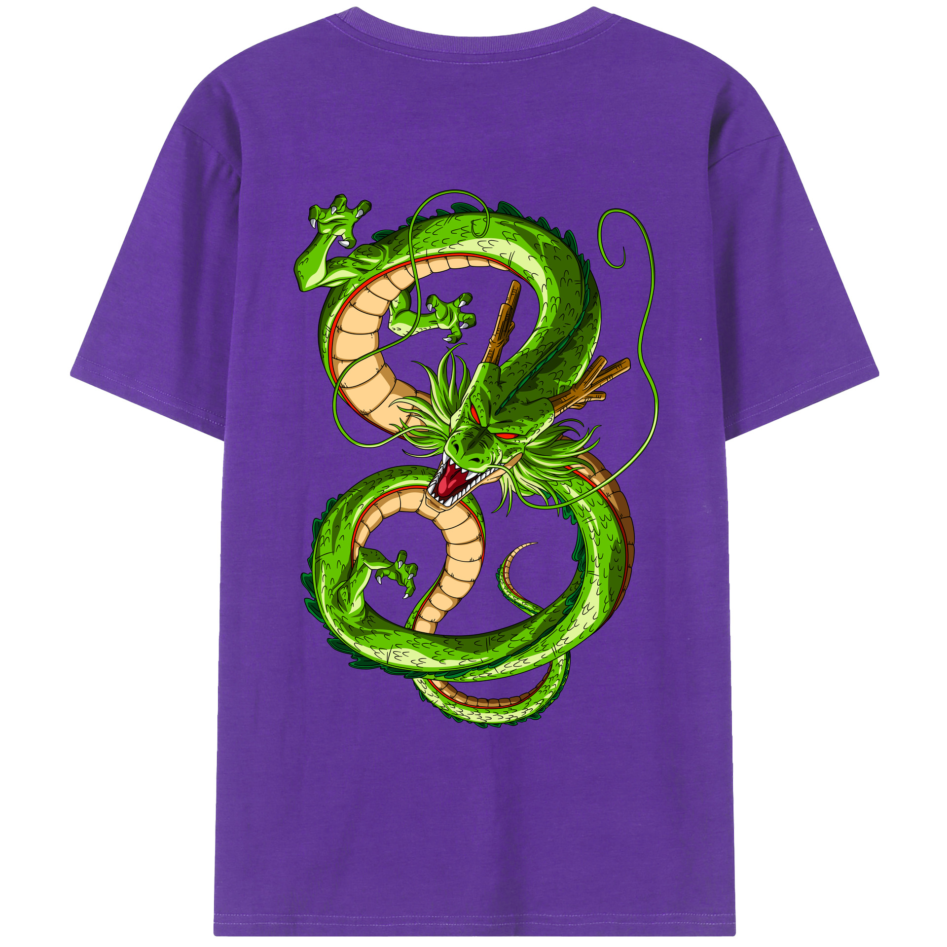 （画像用） ドラゴンボール 神龍 シェンロン DRAGON BALL Shenron 綿100％ メンズ半袖Tシャツ（バックプリント） 通気性