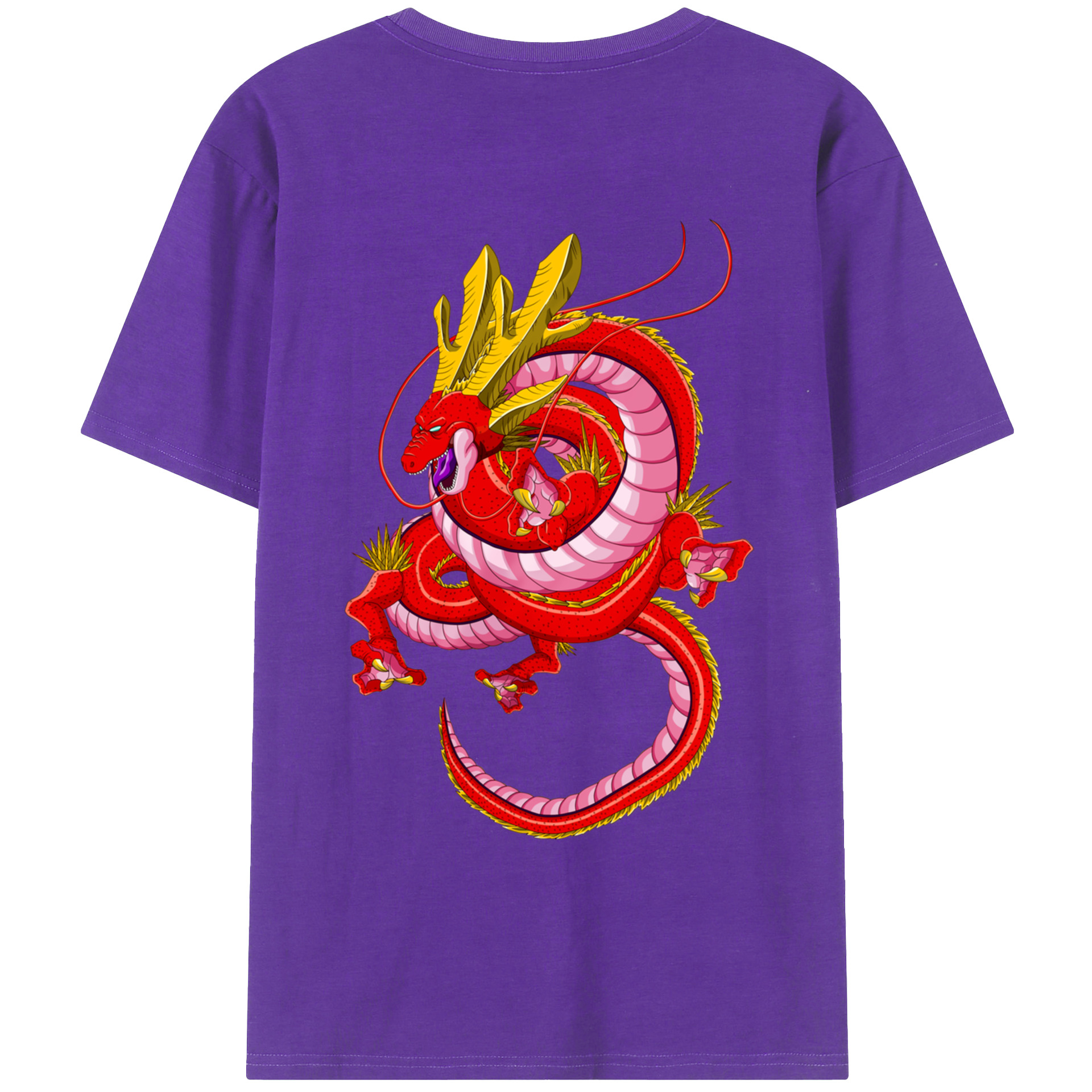 （画像用） ドラゴンボール 神龍 シェンロン DRAGON BALL Shenron 綿100％ メンズ半袖Tシャツ（バックプリント） 通気性