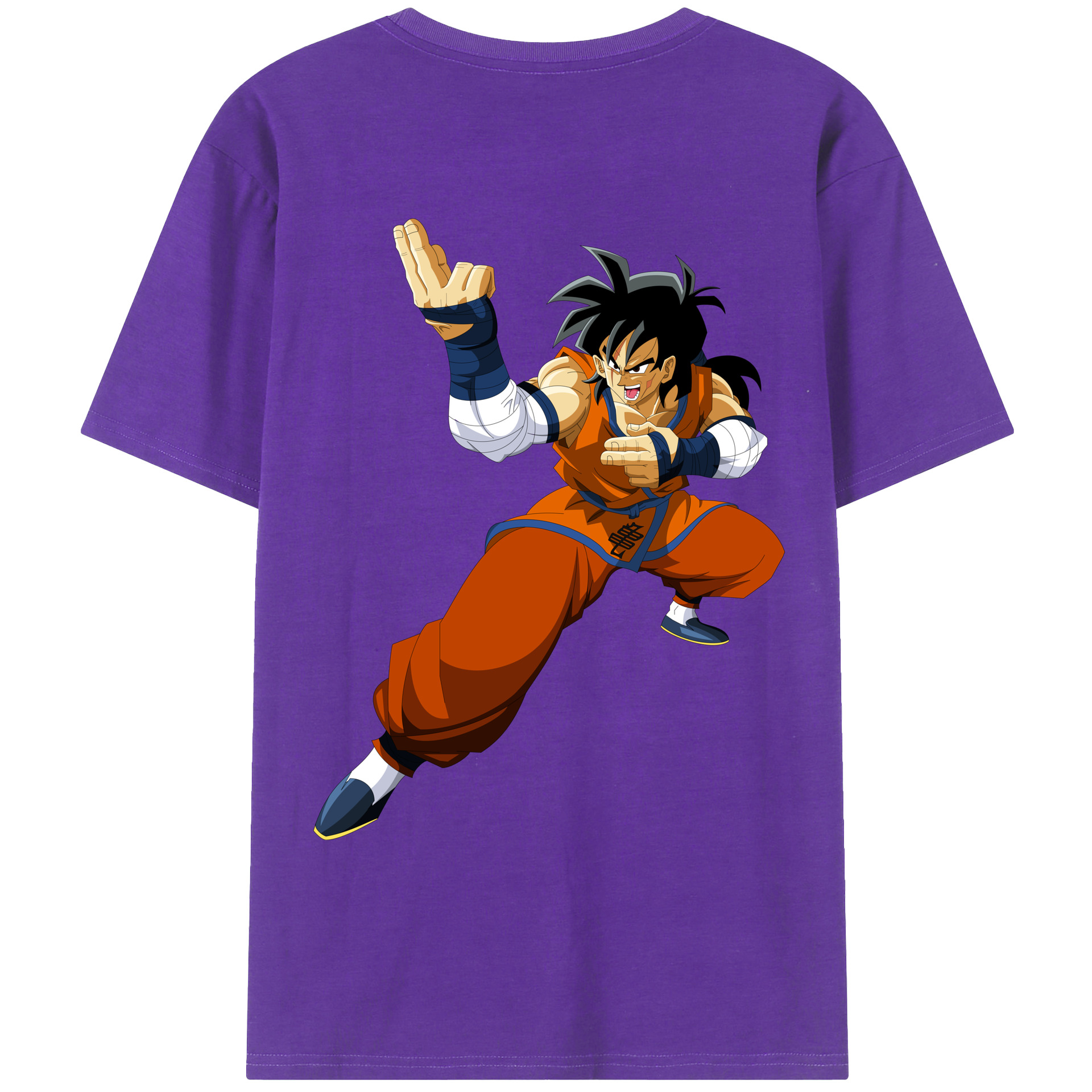 （画像用） ドラゴンボール ヤムチャ DRAGON BALL Yamcha 綿100％ メンズ半袖Tシャツ（バックプリント） 通気性