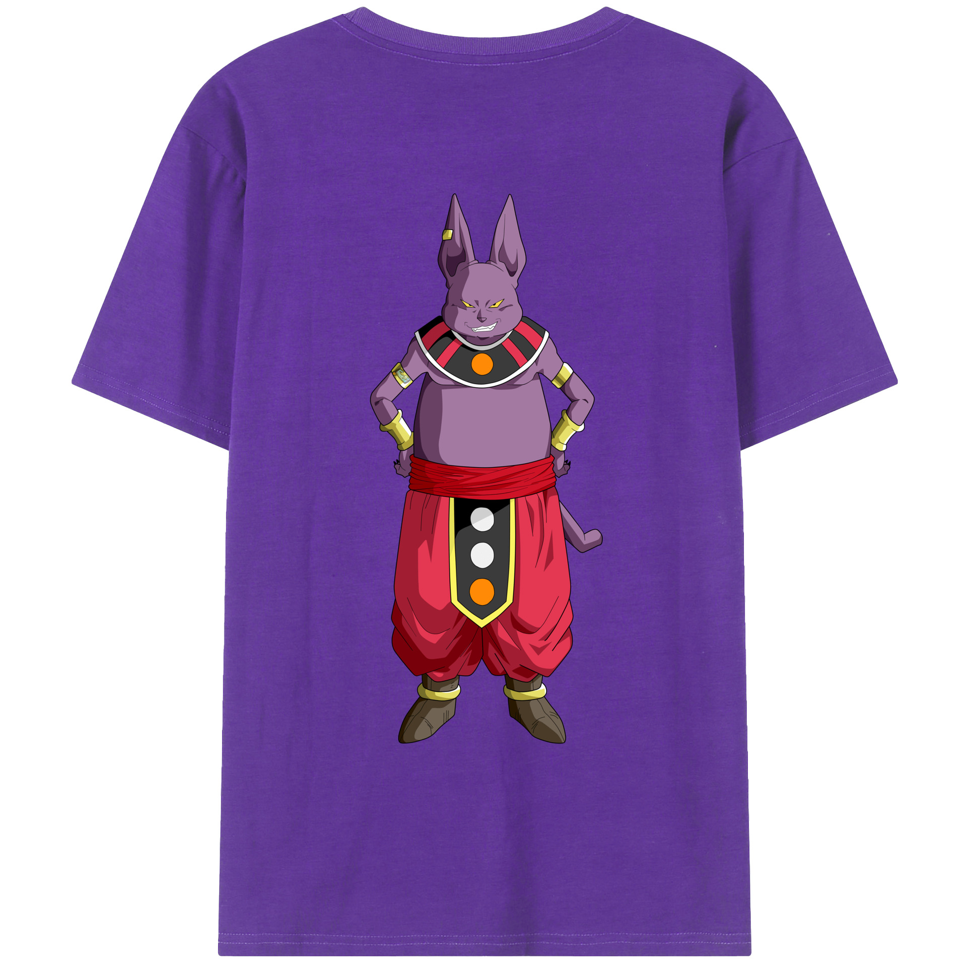 （画像用） ドラゴンボール シャンパ DRAGON BALL Champa 綿100％ メンズ半袖Tシャツ（バックプリント） 通気性