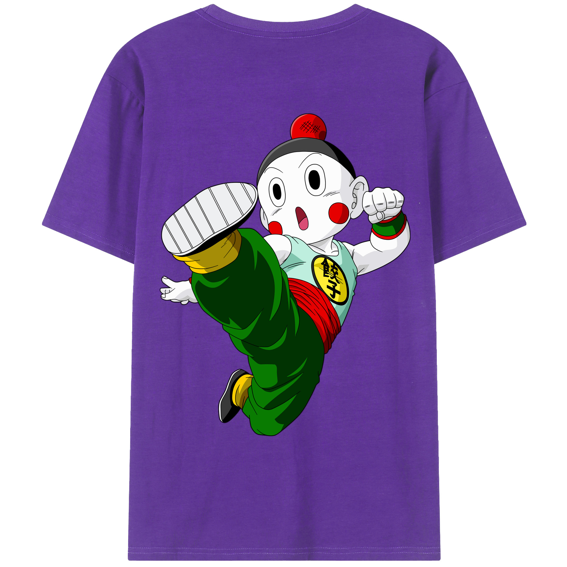 （画像用） ドラゴンボール 餃子（チャオズ）DRAGON BALL Chaoz 綿100％ メンズ半袖Tシャツ（バックプリント） 通気性