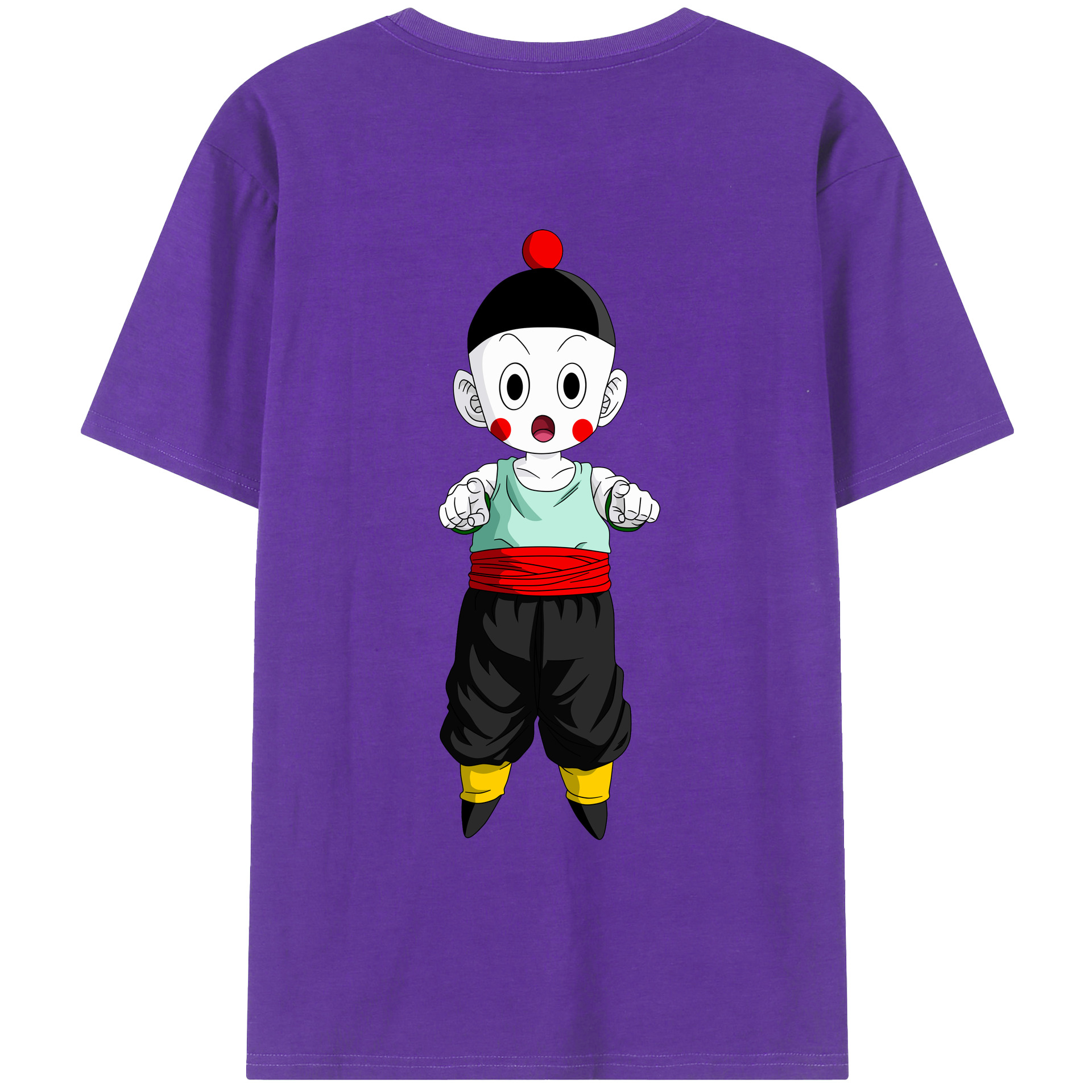 （画像用） ドラゴンボール 餃子（チャオズ）DRAGON BALL Chaoz 綿100％ メンズ半袖Tシャツ（バックプリント） 通気性