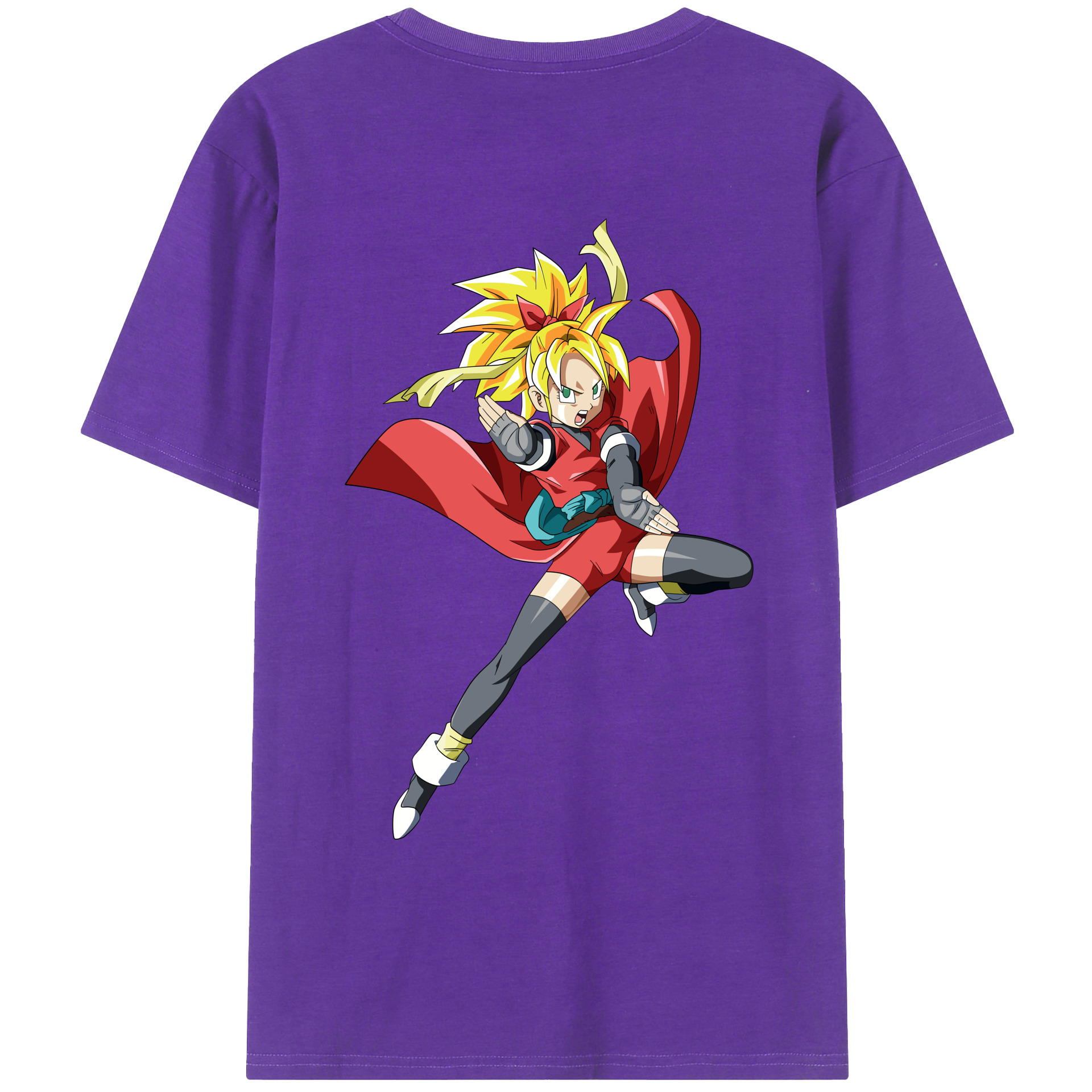 （画像用） ドラゴンボール カリフラ DRAGON BALL Caulifla 綿100％ メンズ半袖Tシャツ（バックプリント） 通気性