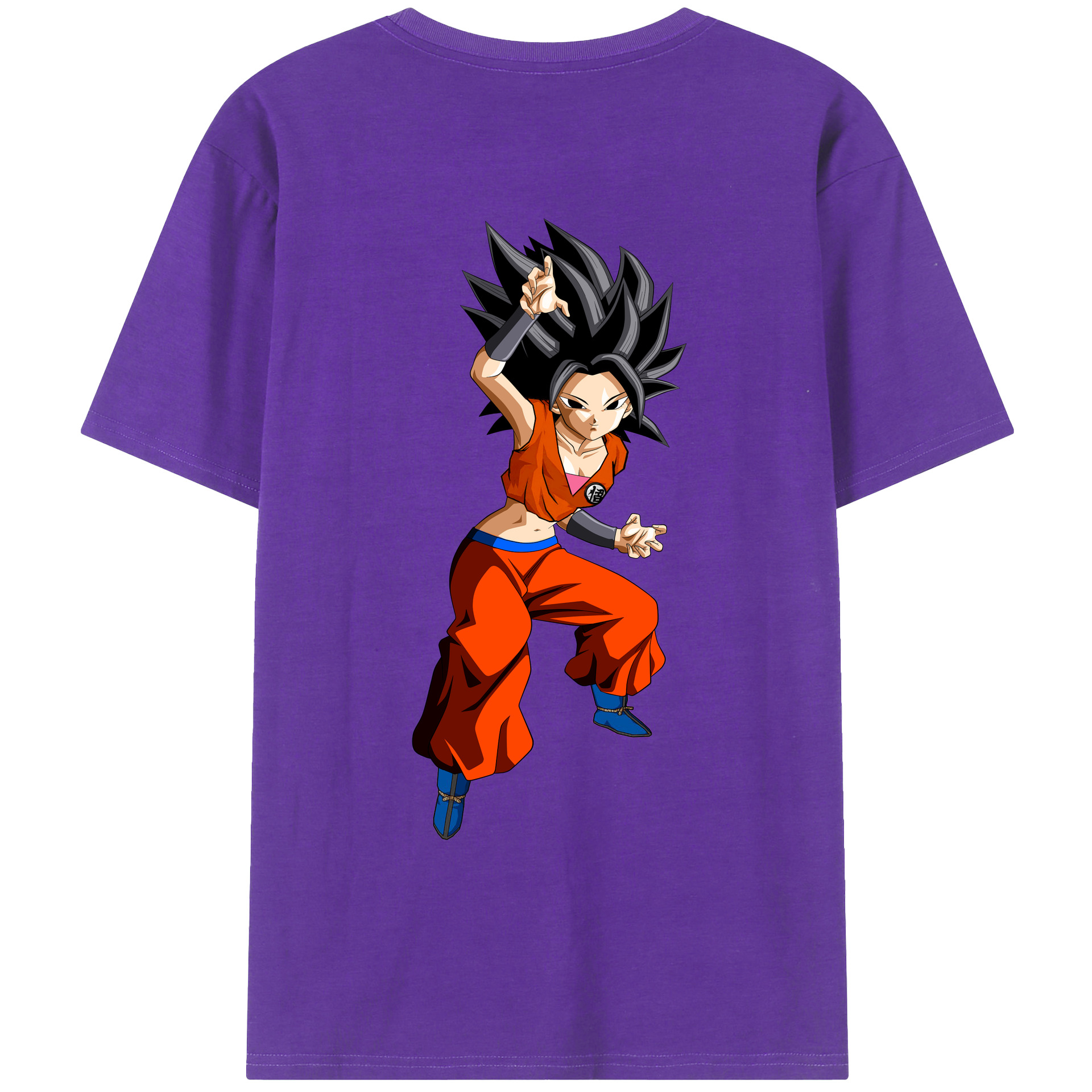 （画像用） ドラゴンボール カリフラ DRAGON BALL Caulifla 綿100％ メンズ半袖Tシャツ（バックプリント） 通気性