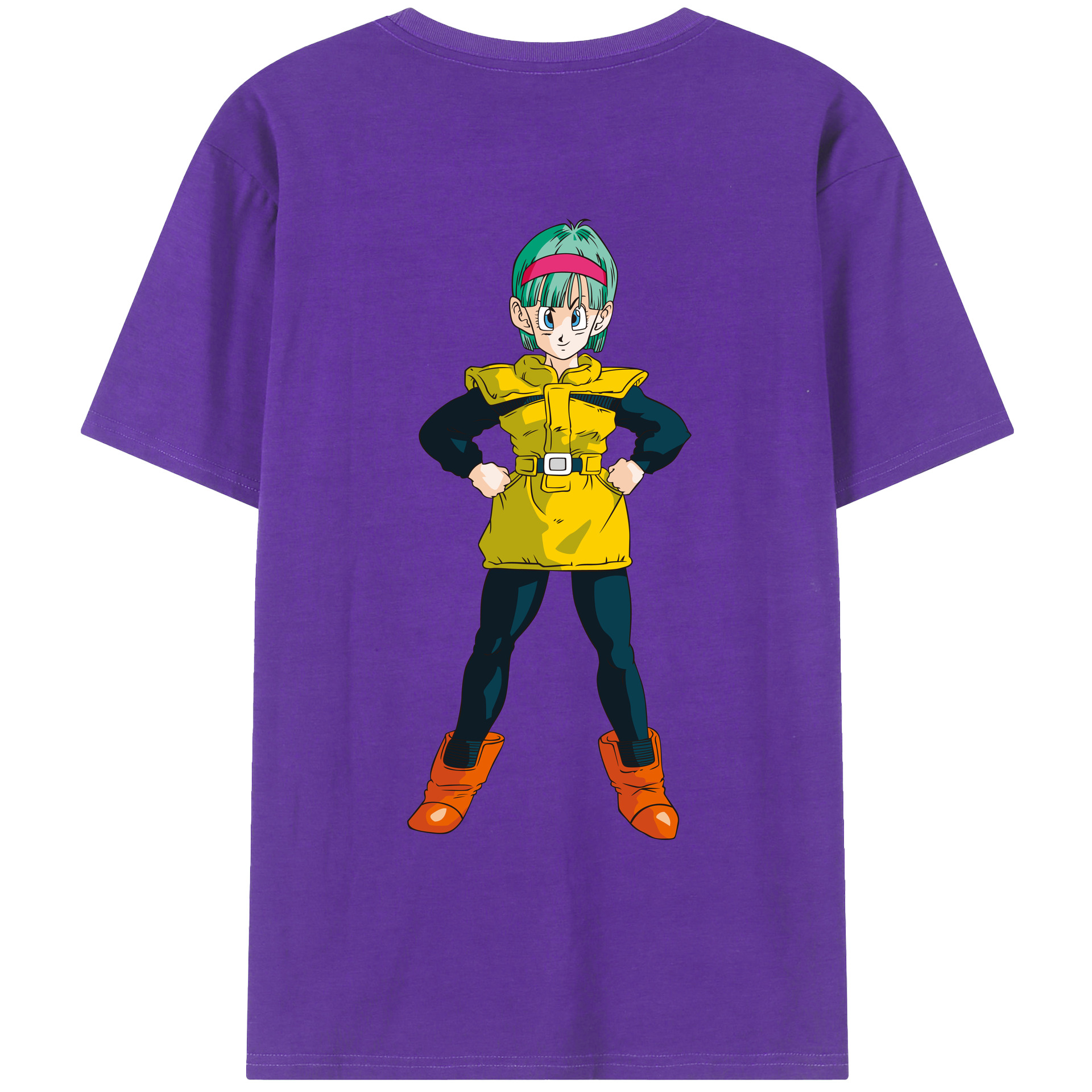 （画像用） ドラゴンボール ブルマ DRAGON BALL Bulma 綿100％ メンズ半袖Tシャツ（バックプリント） 通気性