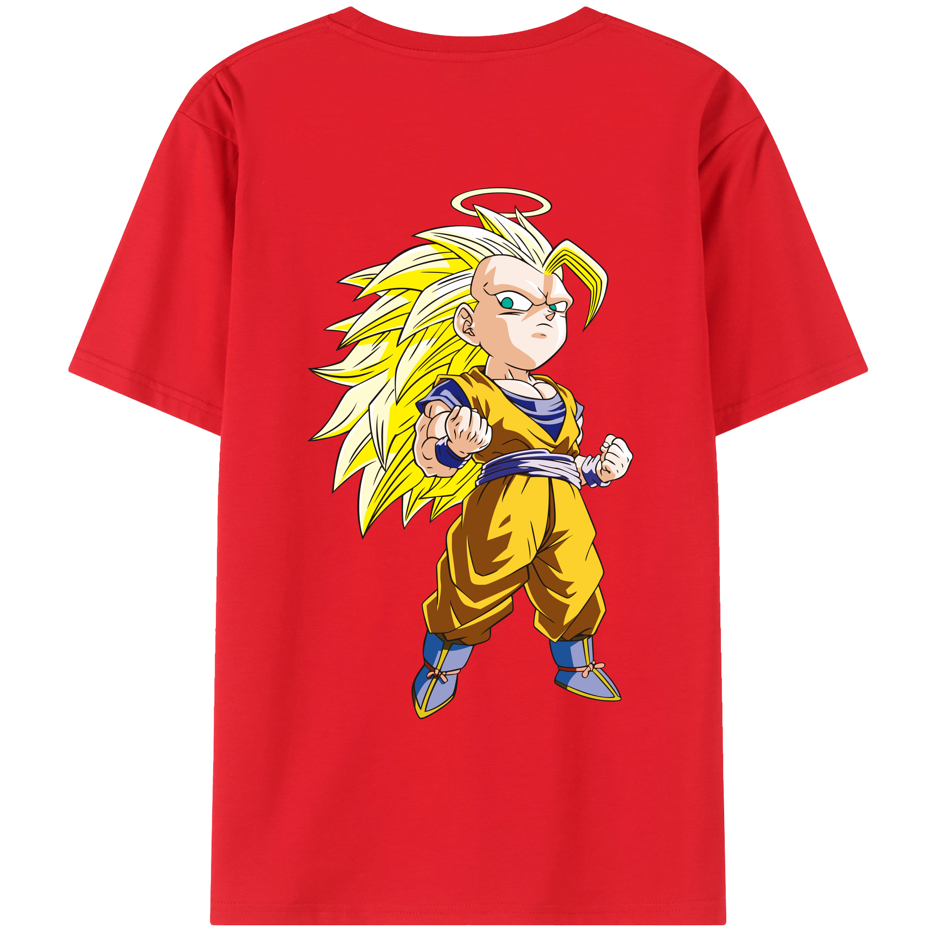 （画像用） ドラゴンボール 孫悟空（そん ごくう）Son Goku カカロット DRAGON BALL Kakarotto 綿100％ メンズ半袖Tシャツ（バックプリント） 通気性