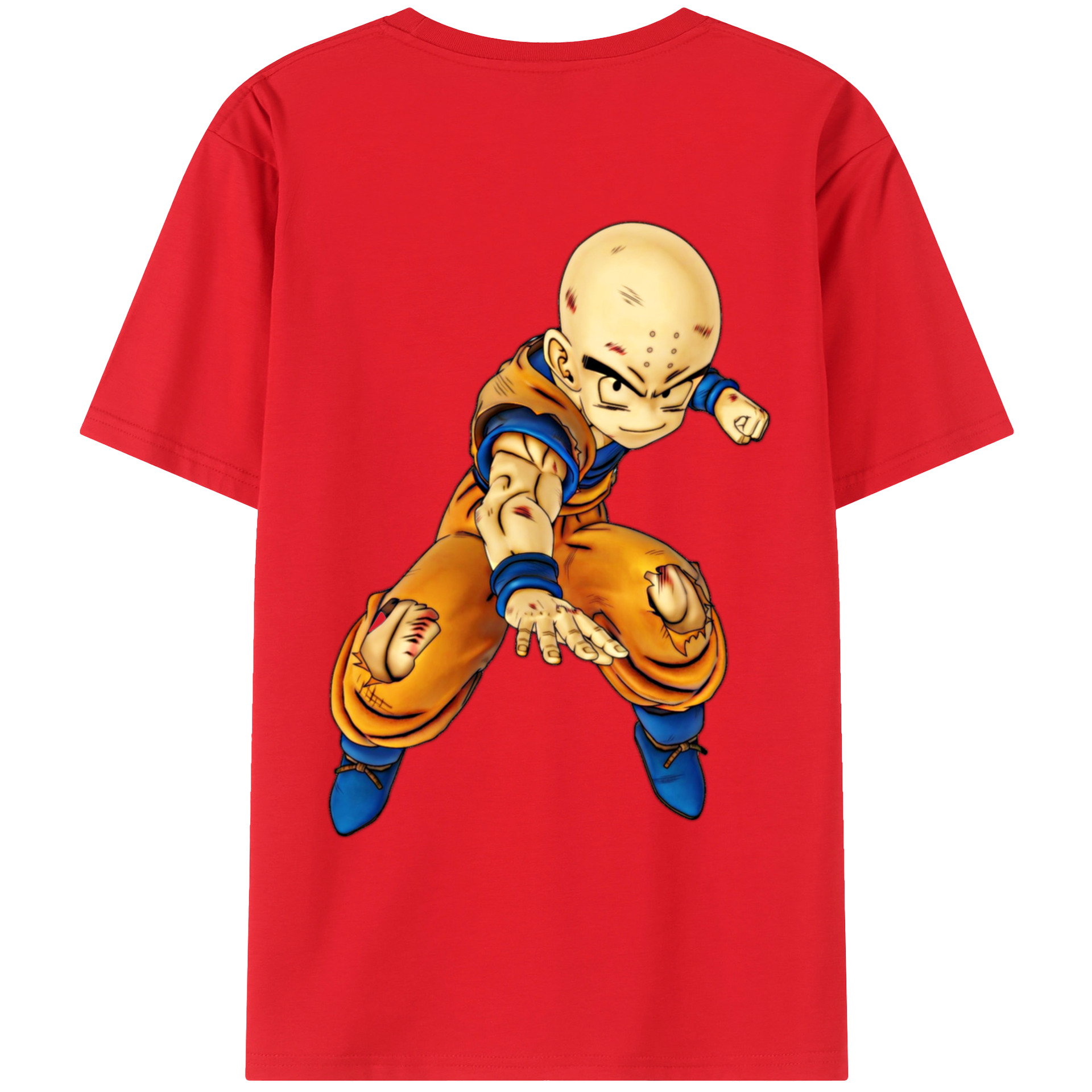 （画像用） ドラゴンボール クリリン DRAGON BALL krillin 綿100％ メンズ半袖Tシャツ（バックプリント） 通気性