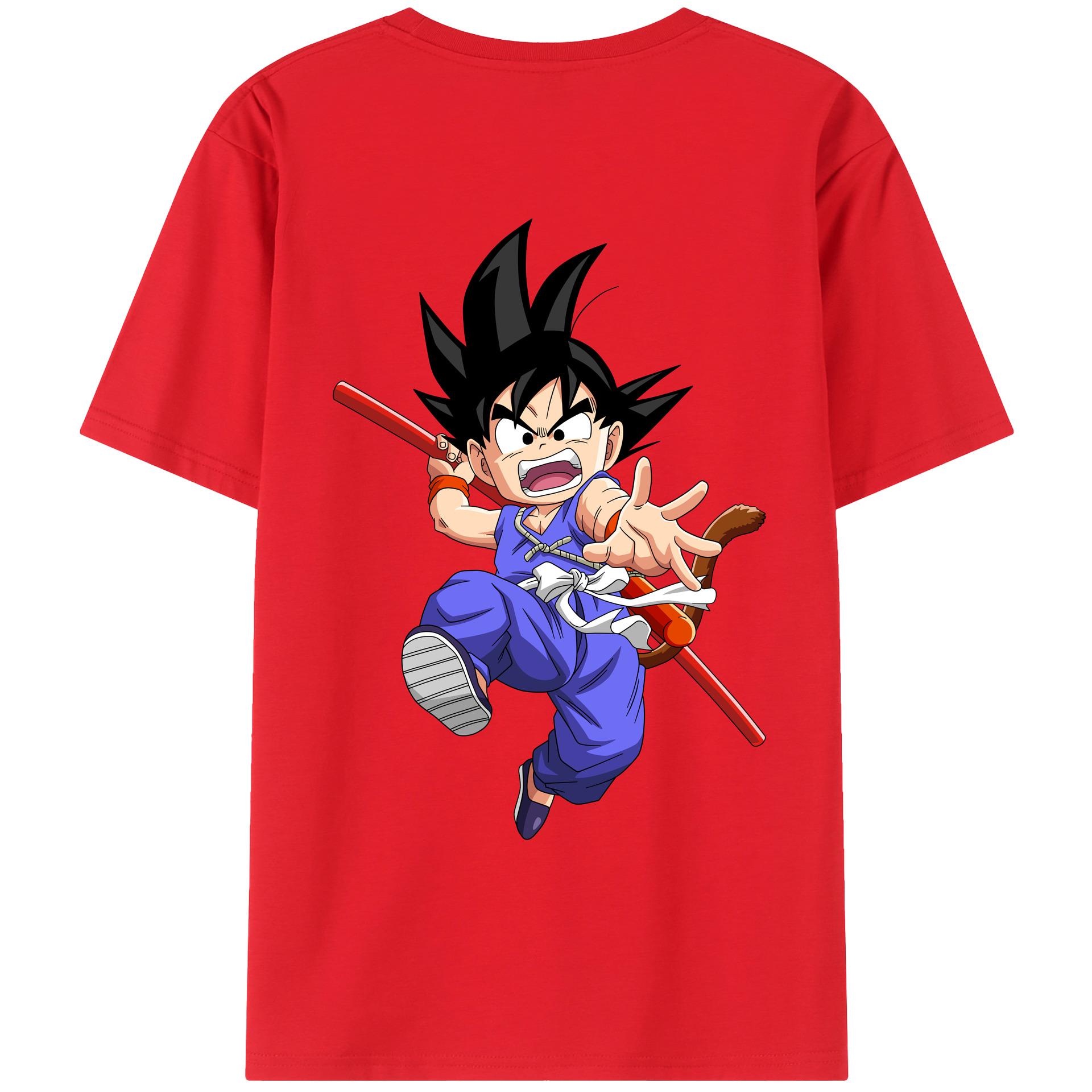 （画像用） ドラゴンボール 孫悟空（そん ごくう）Son Goku カカロット DRAGON BALL Kakarotto 綿100％ メンズ半袖Tシャツ（バックプリント） 通気性