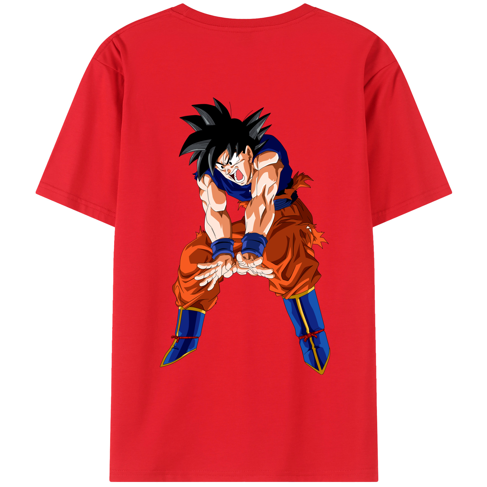 （画像用） ドラゴンボール 孫悟空（そん ごくう）Son Goku カカロット DRAGON BALL Kakarotto 綿100％ メンズ半袖Tシャツ（バックプリント） 通気性