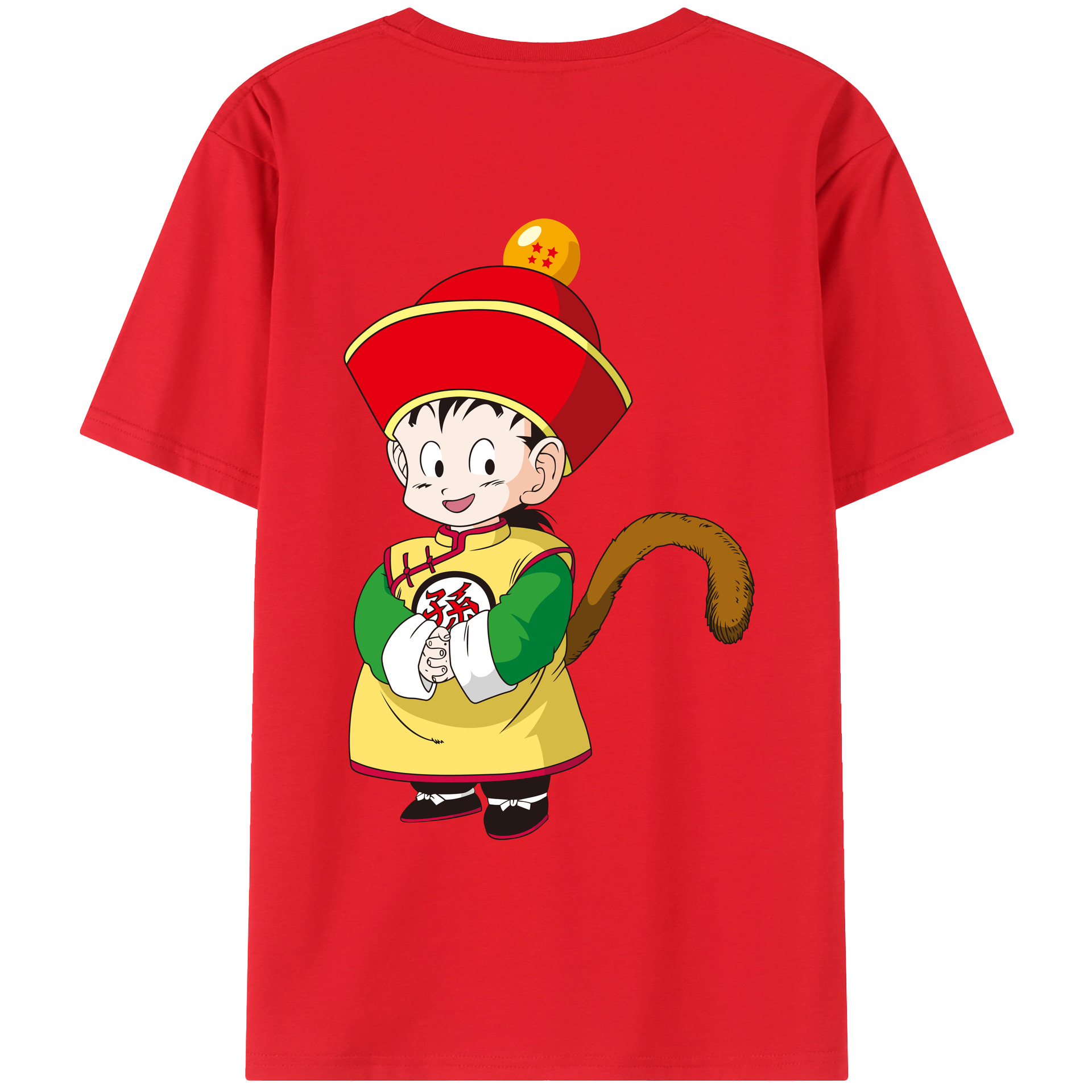 （画像用） ドラゴンボール 孫悟空（そん ごくう）Son Goku カカロット DRAGON BALL Kakarotto 綿100％ メンズ半袖Tシャツ（バックプリント） 通気性