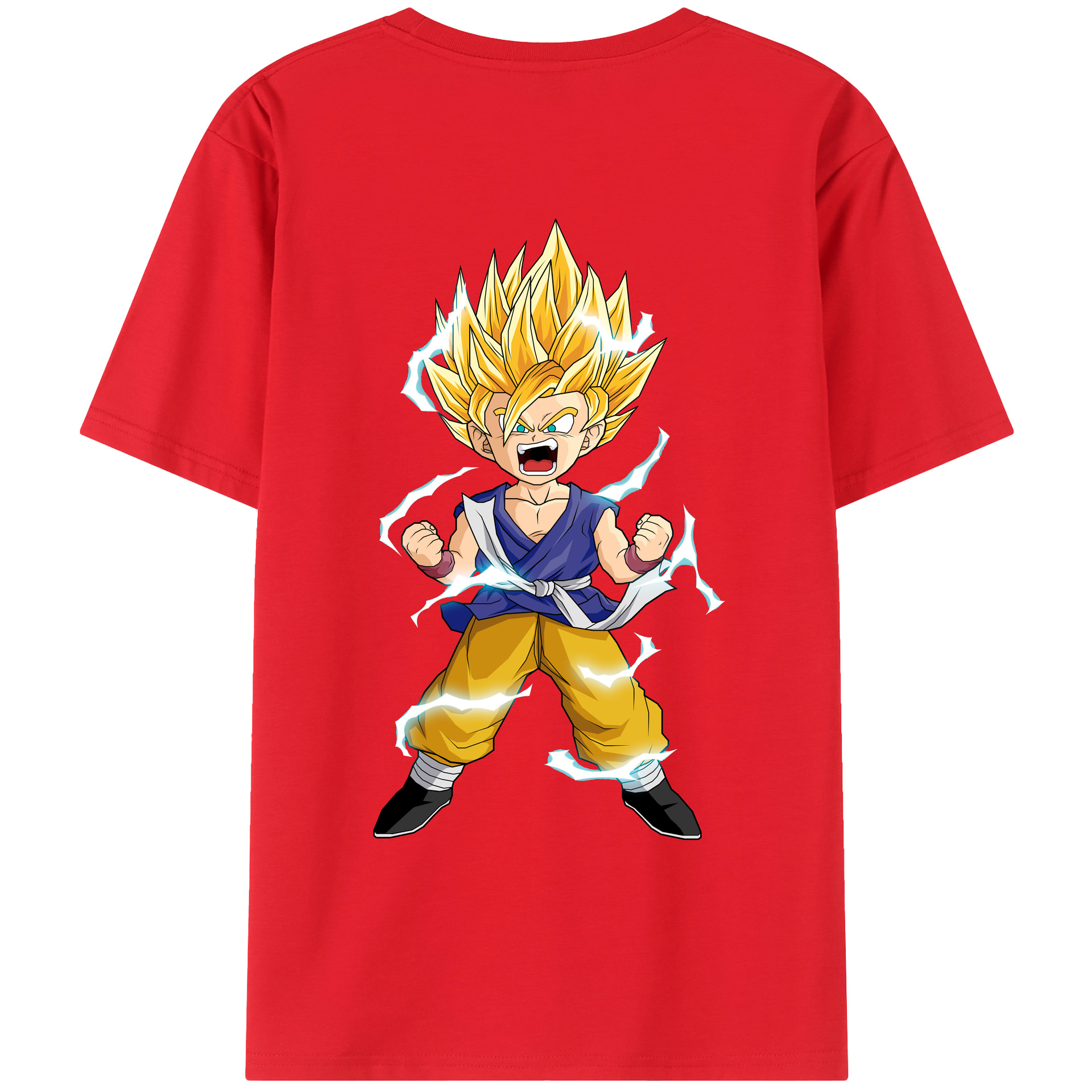 （画像用） ドラゴンボール 孫 悟飯（そんごはん）DRAGON BALL Son Gohan 綿100％ メンズ半袖Tシャツ（バックプリント） 通気性