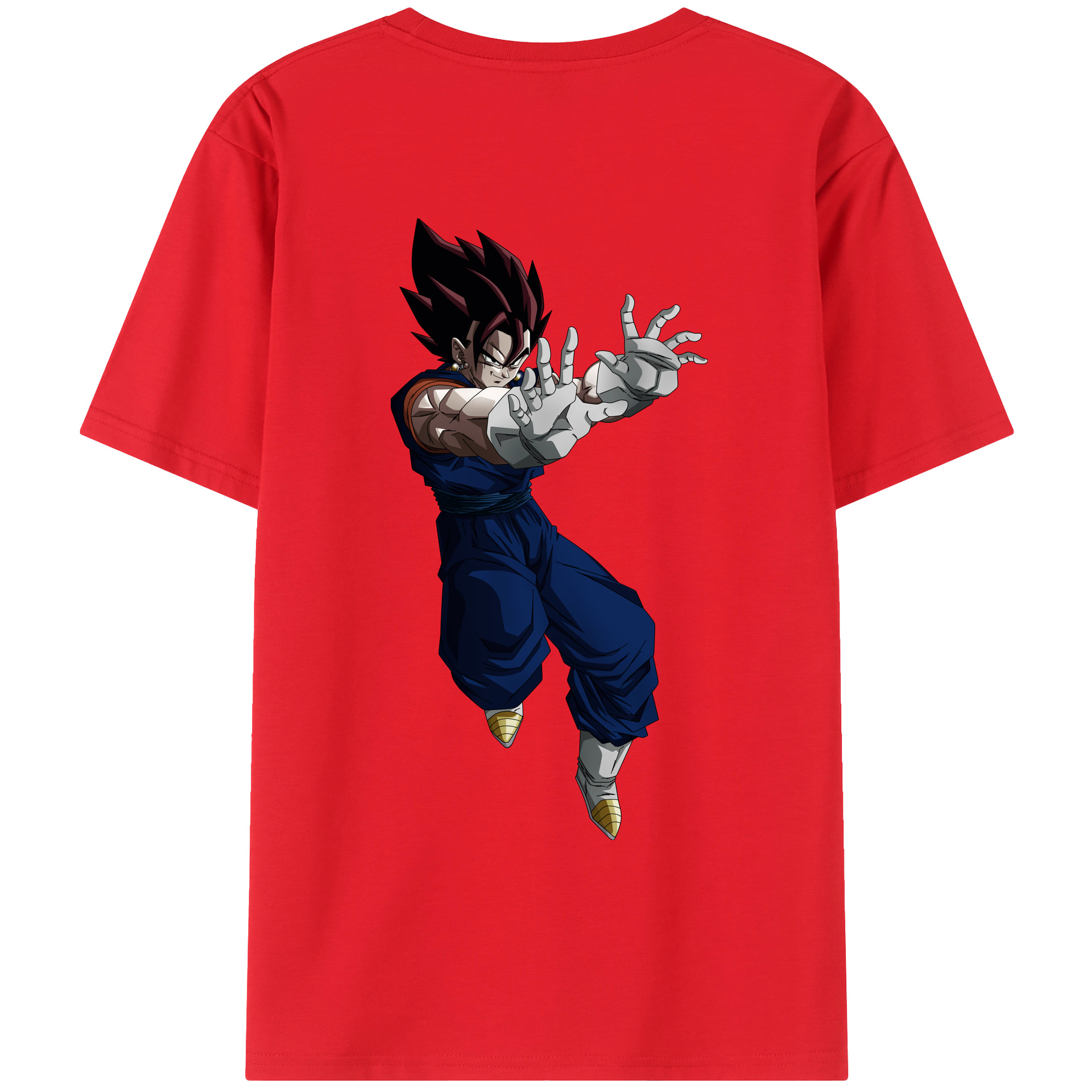 （画像用） ドラゴンボール ベジット DRAGON BALL Vegetto 綿100％ メンズ半袖Tシャツ（バックプリント） 通気性