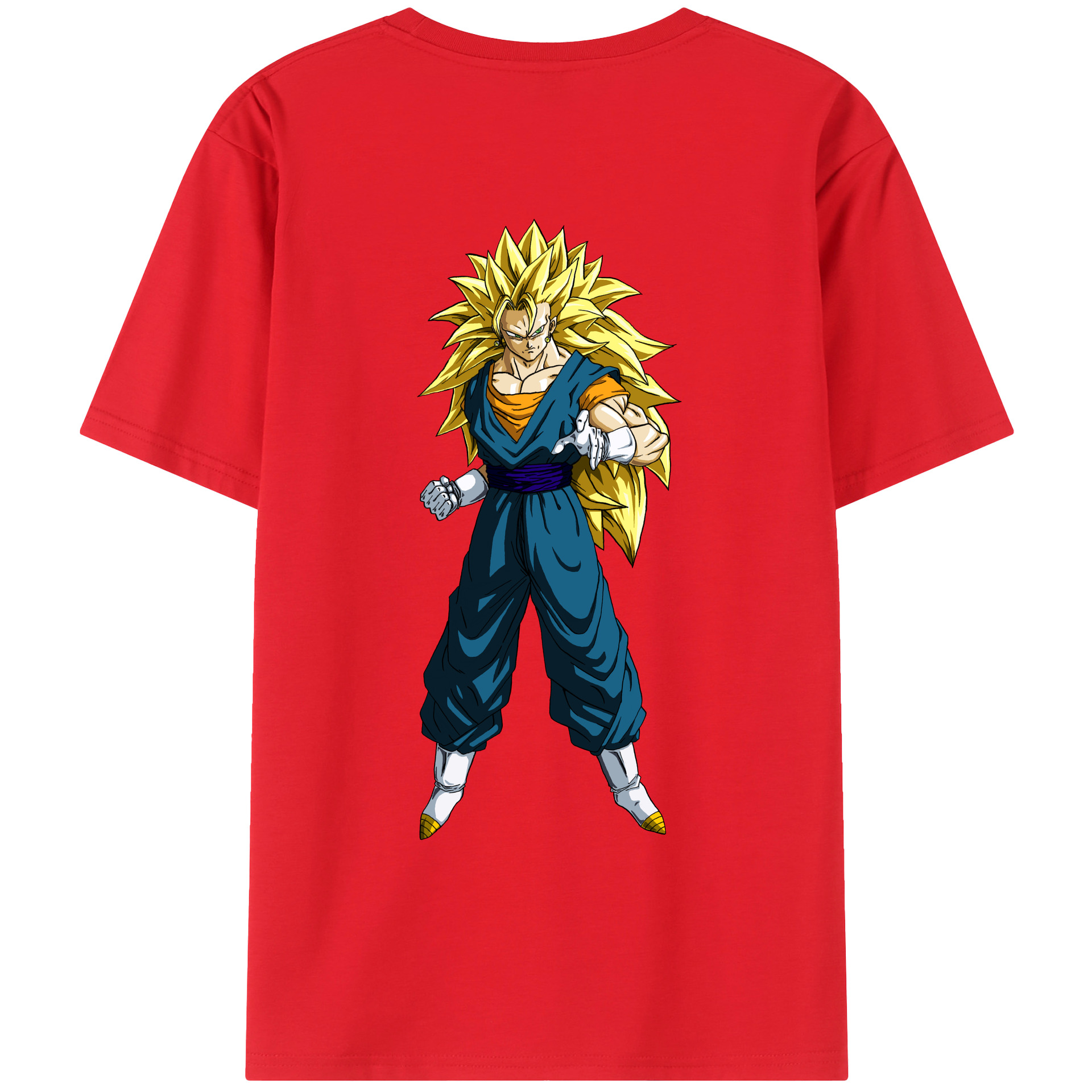 （画像用） ドラゴンボール ベジット DRAGON BALL Vegetto 綿100％ メンズ半袖Tシャツ（バックプリント） 通気性