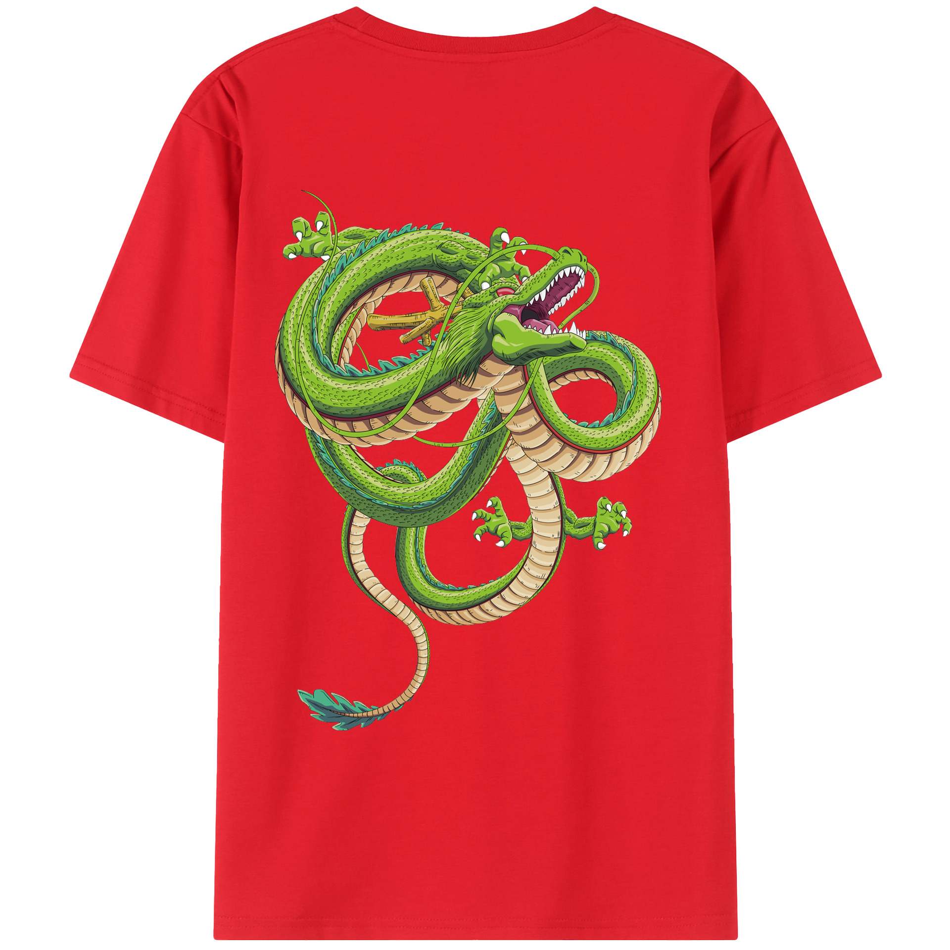 （画像用） ドラゴンボール 神龍 シェンロン DRAGON BALL Shenron 綿100％ メンズ半袖Tシャツ（バックプリント） 通気性