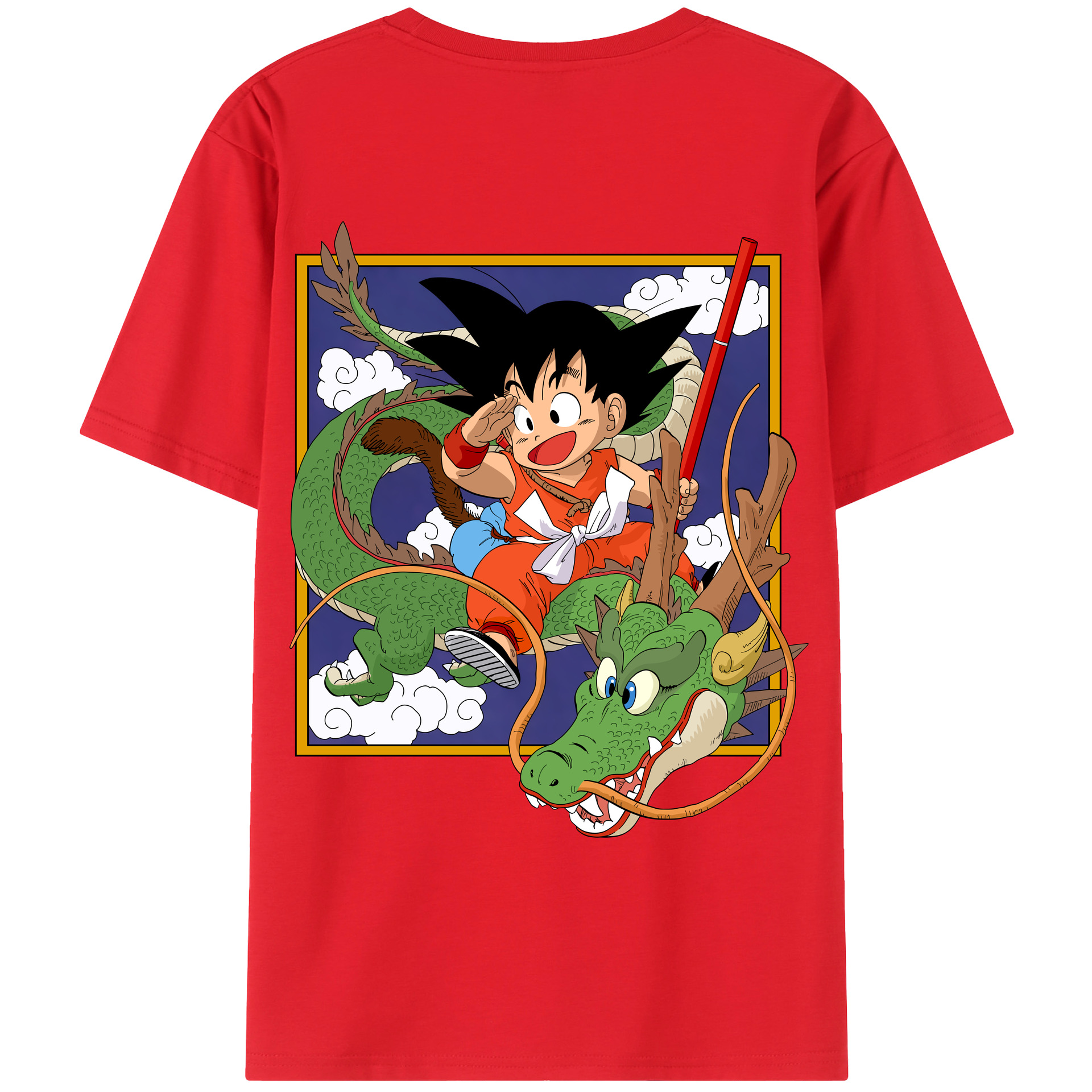 （画像用） ドラゴンボール 孫悟空（そん ごくう）Son Goku カカロット DRAGON BALL Kakarotto 綿100％ メンズ半袖Tシャツ（バックプリント） 通気性