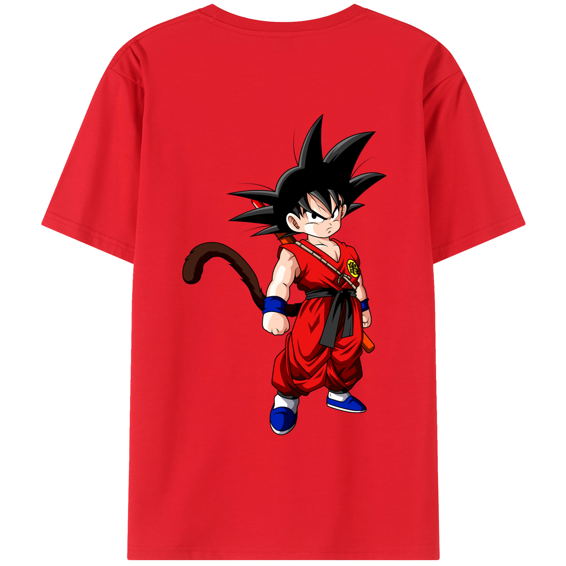 （画像用） ドラゴンボール 孫悟空（そん ごくう）Son Goku カカロット DRAGON BALL Kakarotto 綿100％ メンズ半袖Tシャツ（バックプリント） 通気性