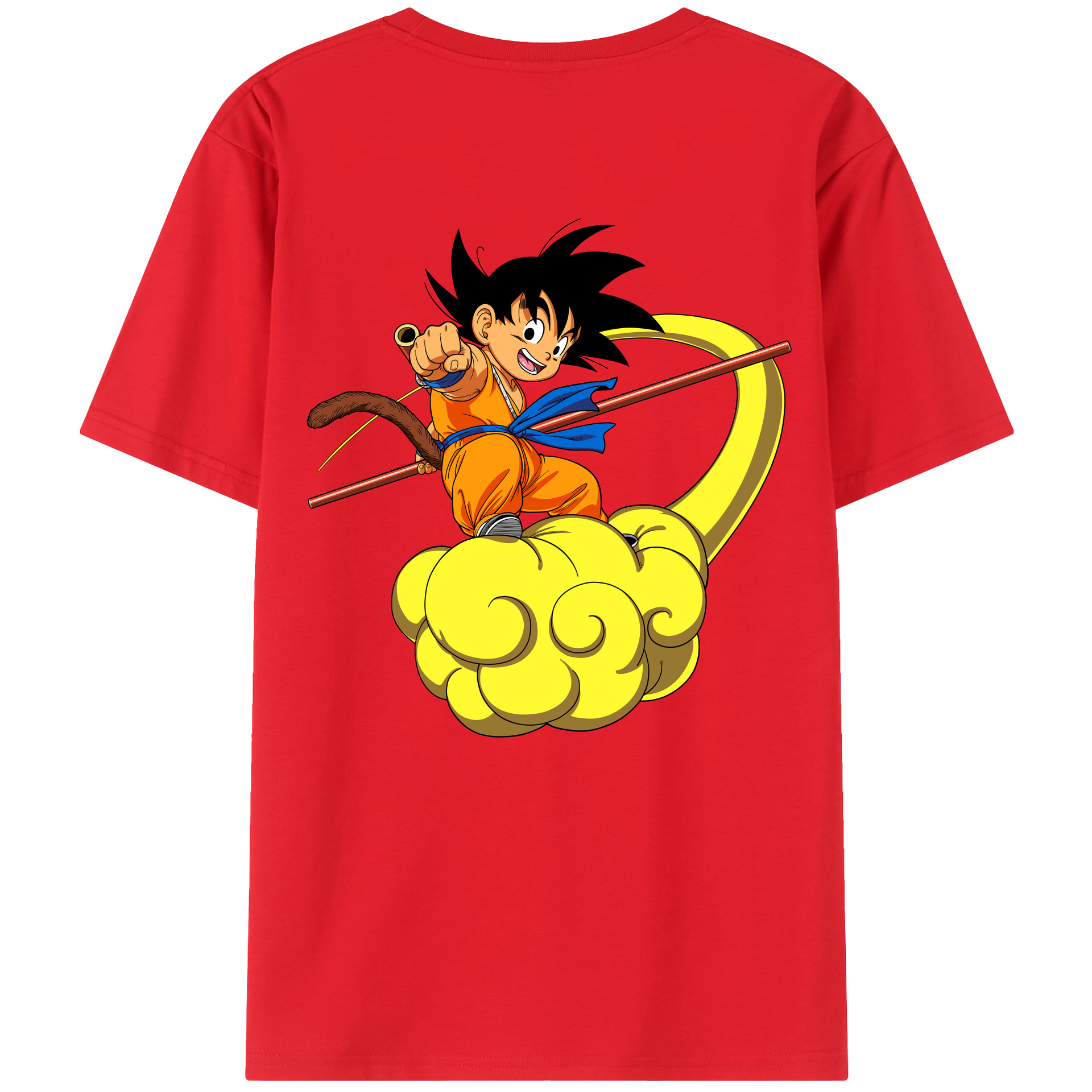 （画像用） ドラゴンボール 孫悟空（そん ごくう）Son Goku カカロット DRAGON BALL Kakarotto 綿100％ メンズ半袖Tシャツ（バックプリント） 通気性