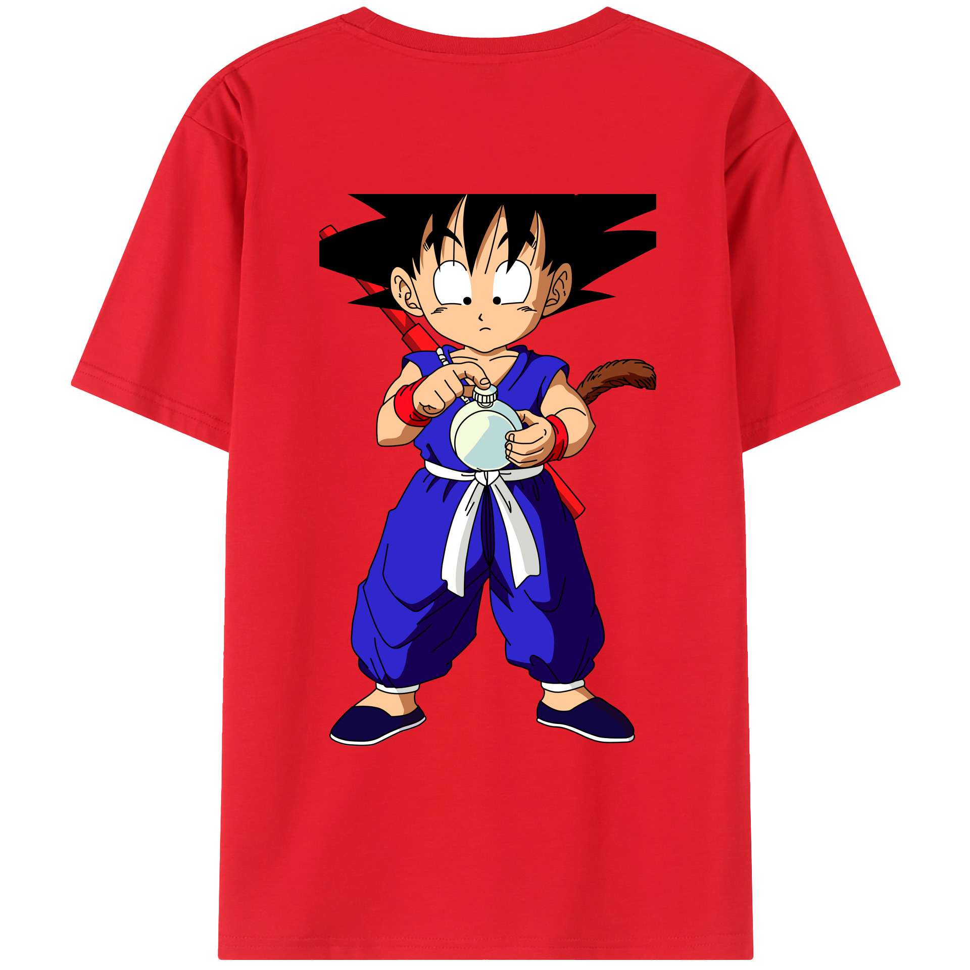 （画像用） ドラゴンボール 孫悟空（そん ごくう）Son Goku カカロット DRAGON BALL Kakarotto 綿100％ メンズ半袖Tシャツ（バックプリント） 通気性