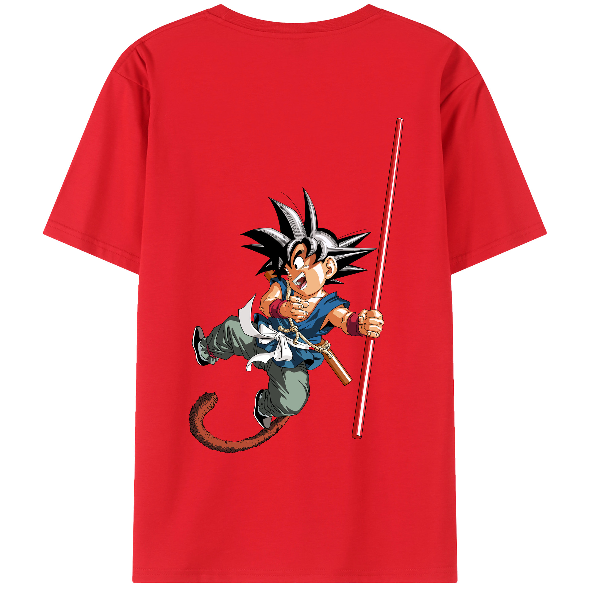 （画像用） ドラゴンボール 孫悟空（そん ごくう）Son Goku カカロット DRAGON BALL Kakarotto 綿100％ メンズ半袖Tシャツ（バックプリント） 通気性