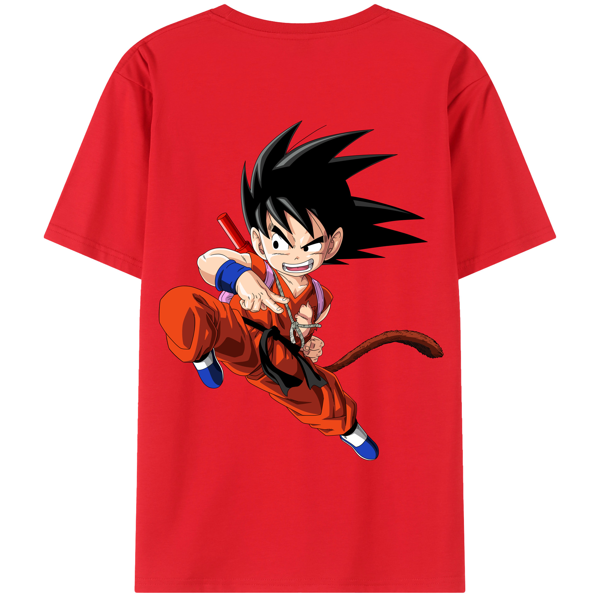 （画像用） ドラゴンボール 孫悟空（そん ごくう）Son Goku カカロット DRAGON BALL Kakarotto 綿100％ メンズ半袖Tシャツ（バックプリント） 通気性