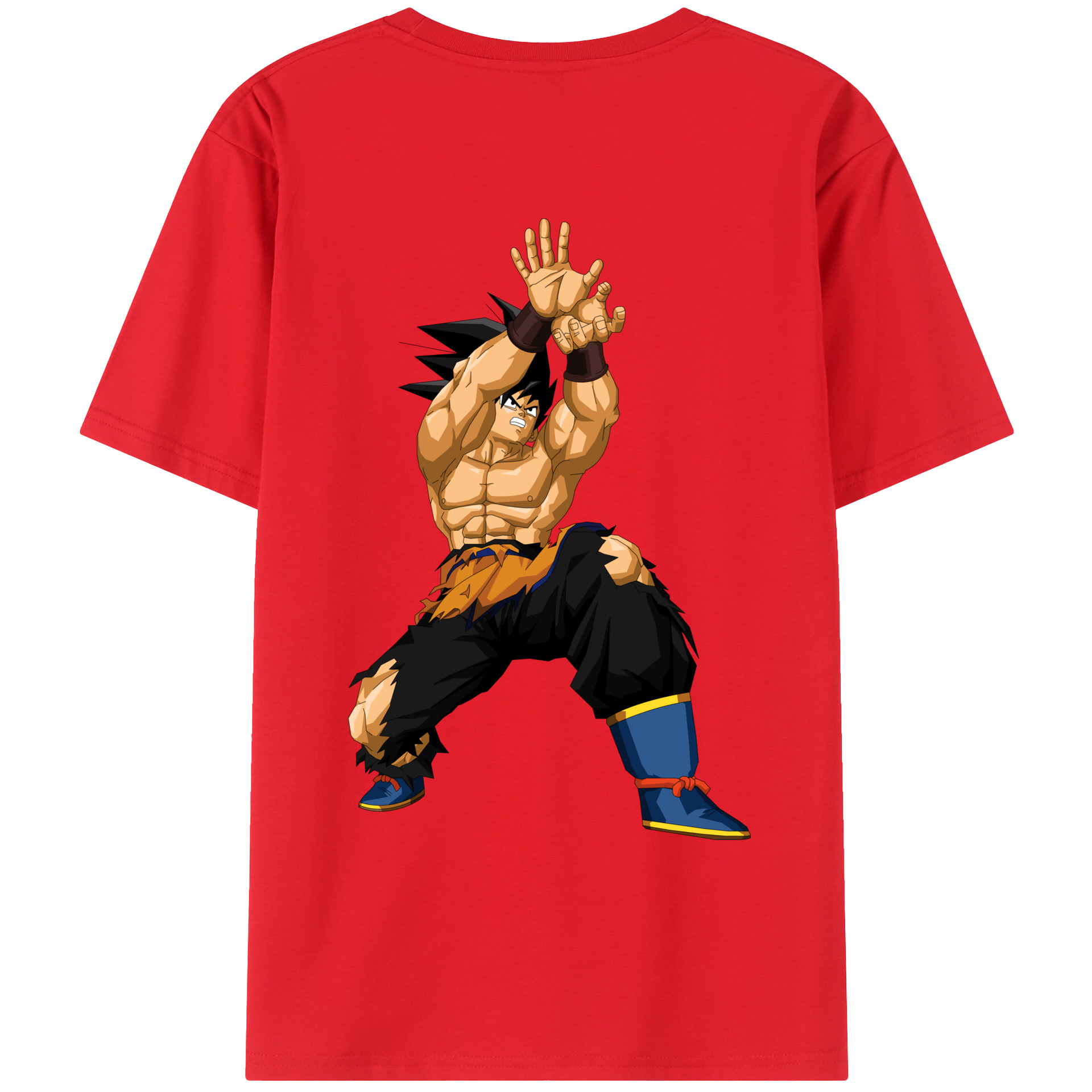 （画像用） ドラゴンボール 孫悟空（そん ごくう）Son Goku カカロット DRAGON BALL Kakarotto 綿100％ メンズ半袖Tシャツ（バックプリント） 通気性