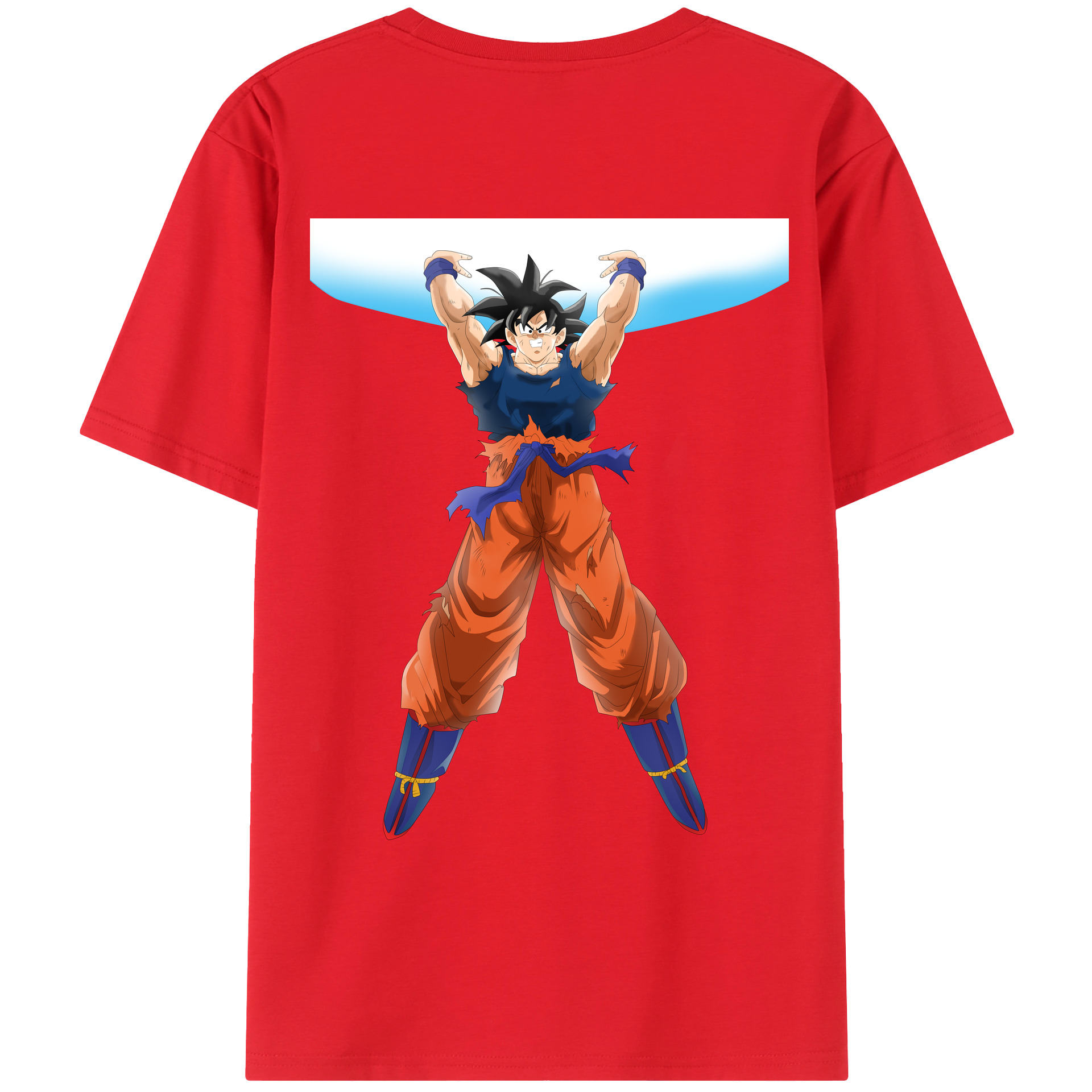 （画像用） ドラゴンボール 孫悟空（そん ごくう）Son Goku カカロット DRAGON BALL Kakarotto 綿100％ メンズ半袖Tシャツ（バックプリント） 通気性
