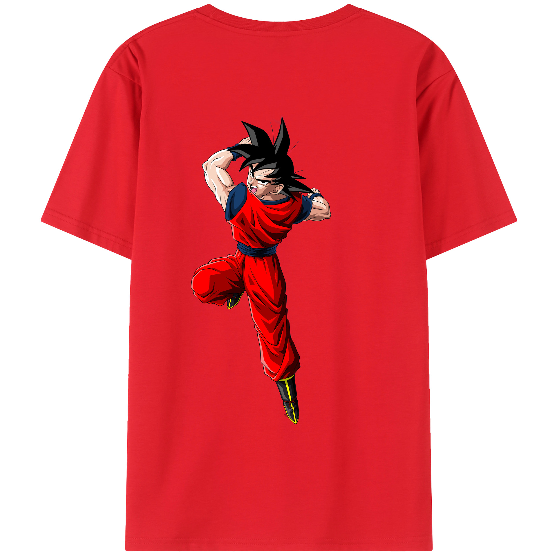 （画像用） ドラゴンボール 孫悟空（そん ごくう）Son Goku カカロット DRAGON BALL Kakarotto 綿100％ メンズ半袖Tシャツ（バックプリント） 通気性
