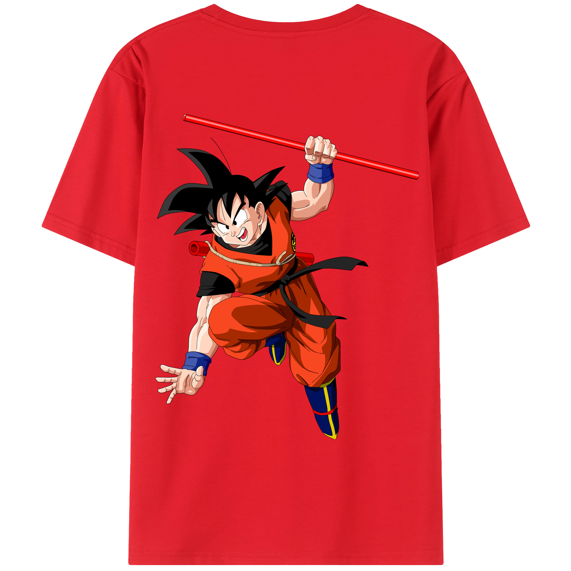 （画像用） ドラゴンボール 孫悟空（そん ごくう）Son Goku カカロット DRAGON BALL Kakarotto 綿100％ メンズ半袖Tシャツ（バックプリント） 通気性