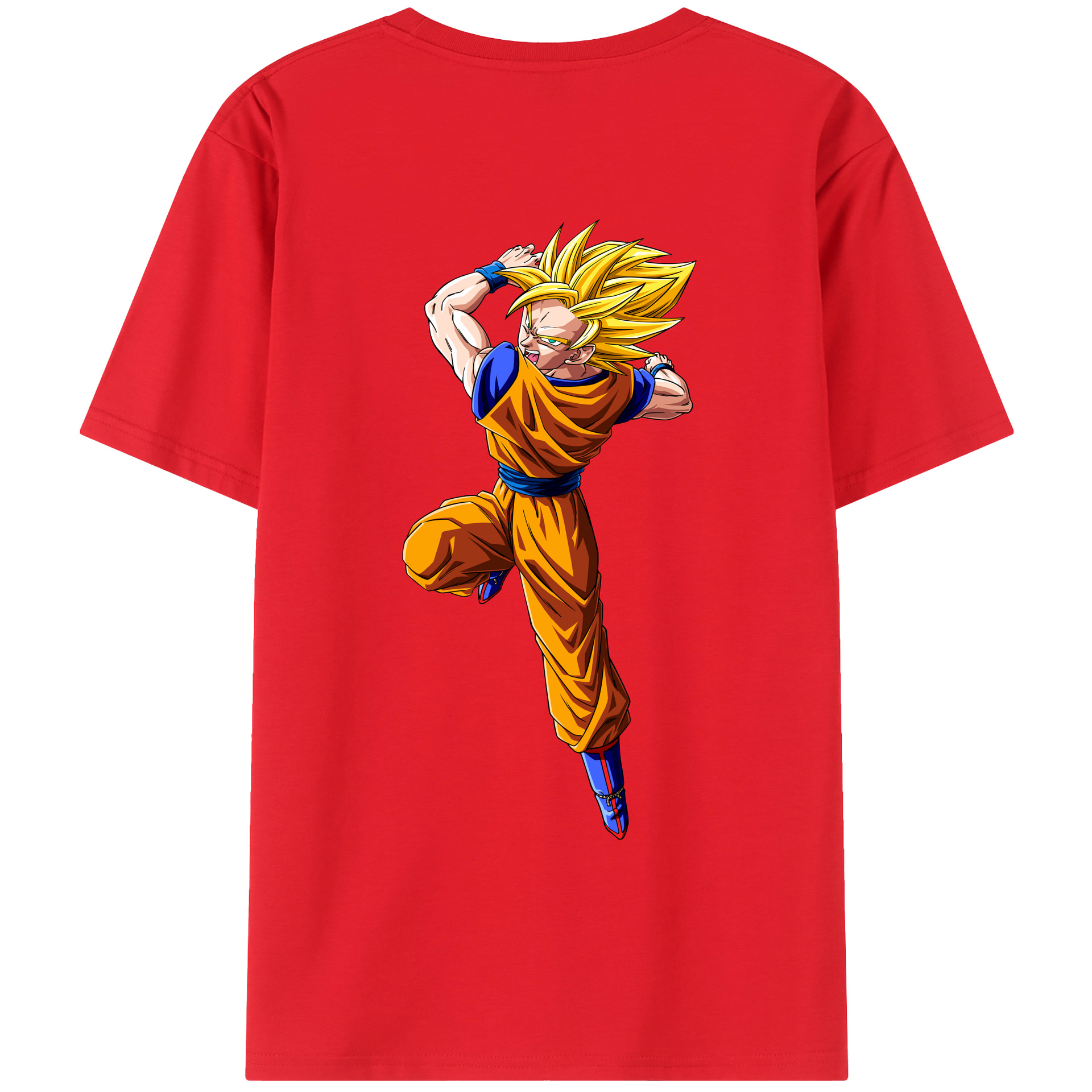 （画像用） ドラゴンボール 孫悟空（そん ごくう）Son Goku カカロット DRAGON BALL Kakarotto 綿100％ メンズ半袖Tシャツ（バックプリント） 通気性