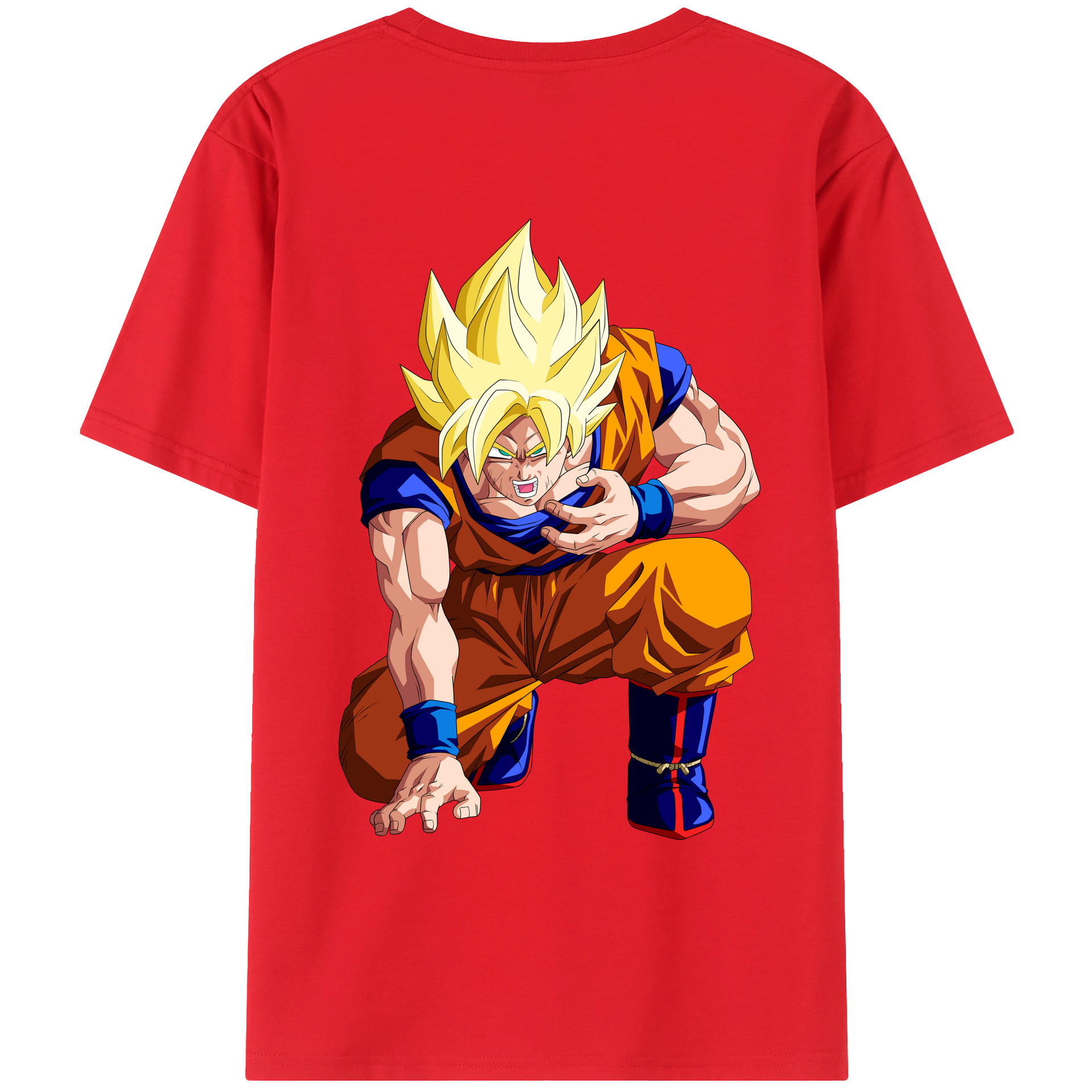 （画像用） ドラゴンボール 孫悟空（そん ごくう）Son Goku カカロット DRAGON BALL Kakarotto 綿100％ メンズ半袖Tシャツ（バックプリント） 通気性