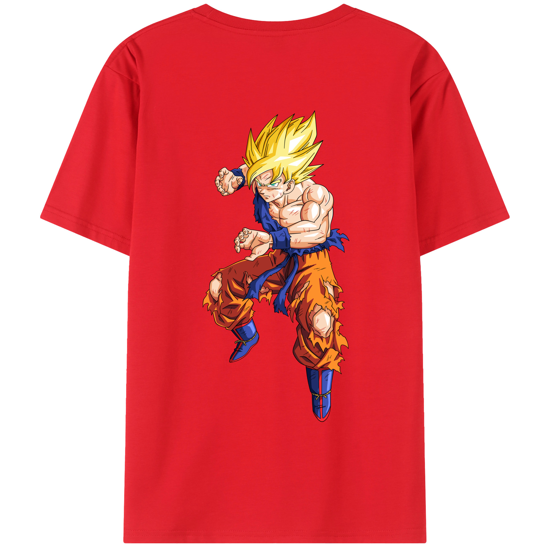 （画像用） ドラゴンボール 孫悟空（そん ごくう）Son Goku カカロット DRAGON BALL Kakarotto 綿100％ メンズ半袖Tシャツ（バックプリント） 通気性
