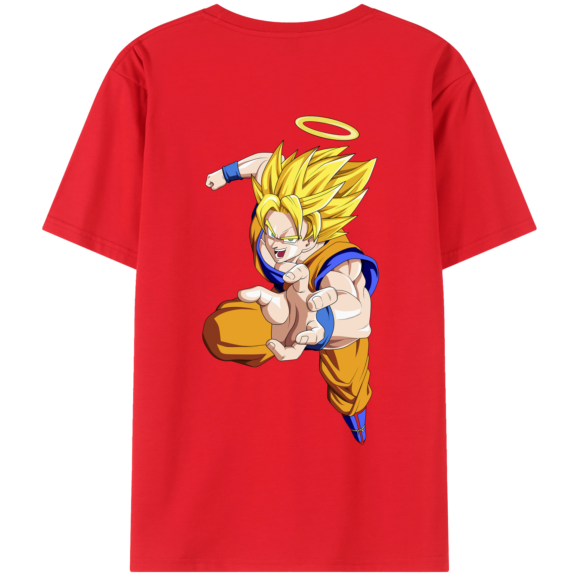 （画像用） ドラゴンボール 孫悟空（そん ごくう）Son Goku カカロット DRAGON BALL Kakarotto 綿100％ メンズ半袖Tシャツ（バックプリント） 通気性