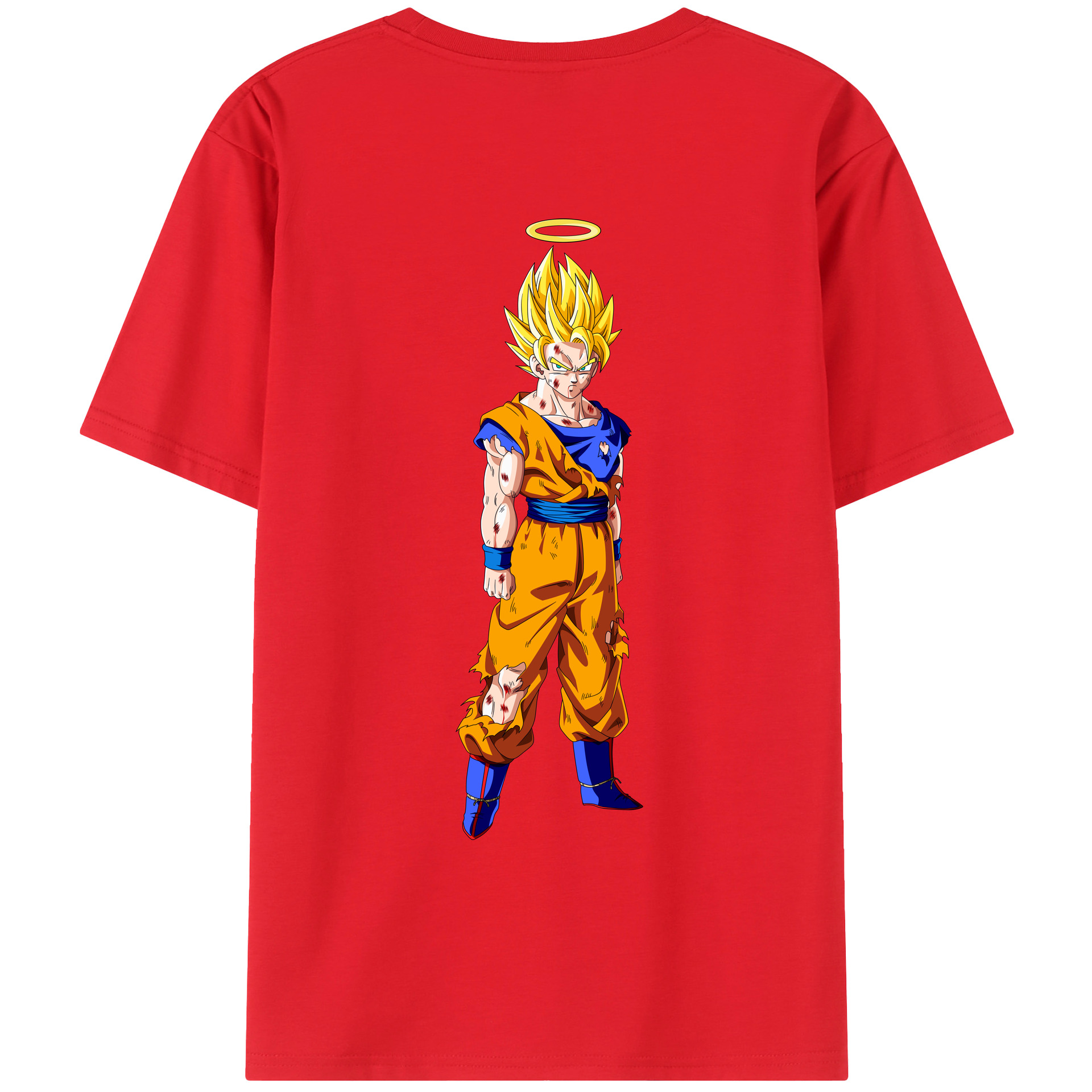 （画像用） ドラゴンボール 孫悟空（そん ごくう）Son Goku カカロット DRAGON BALL Kakarotto 綿100％ メンズ半袖Tシャツ（バックプリント） 通気性