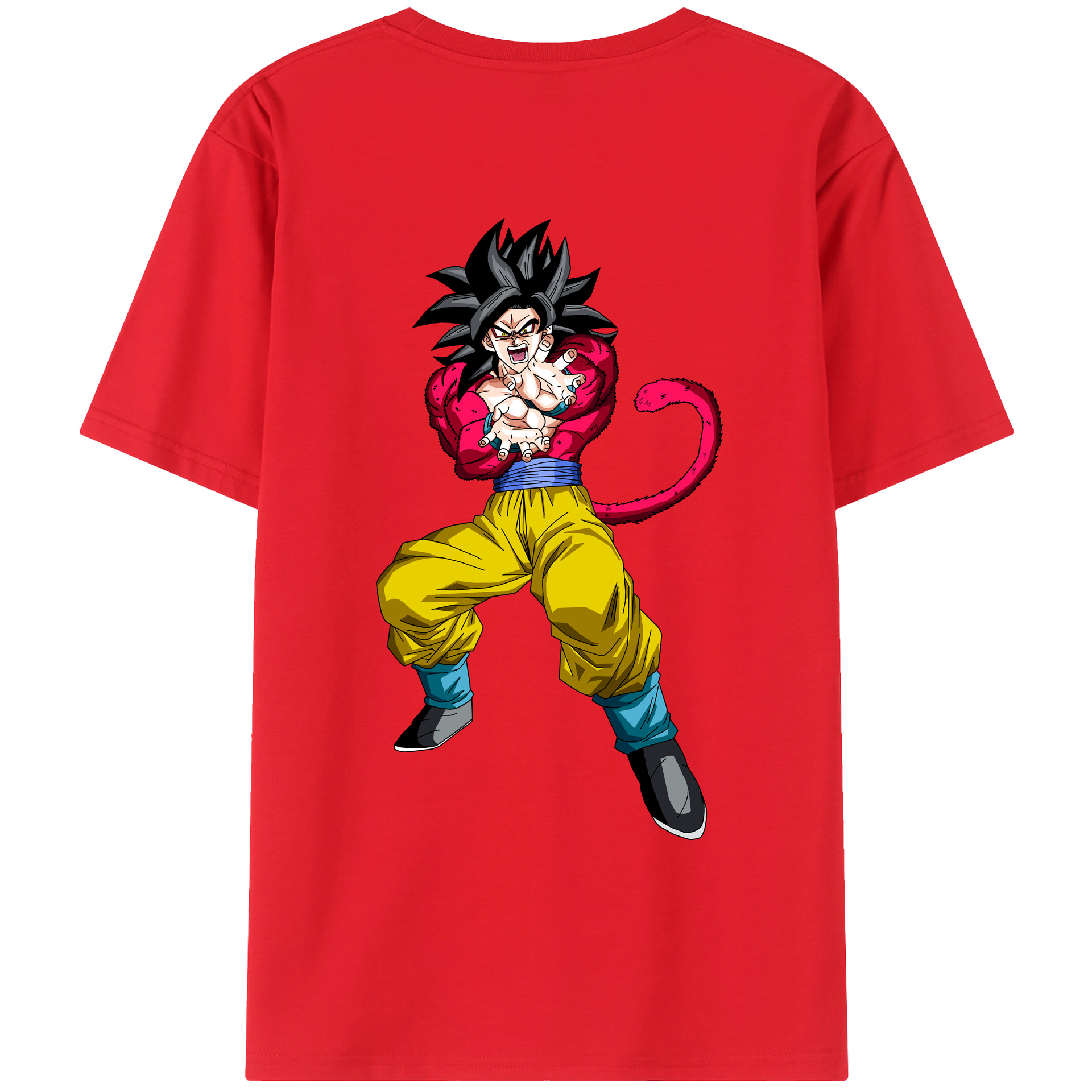 （画像用） ドラゴンボール 孫悟空（そん ごくう）Son Goku カカロット DRAGON BALL Kakarotto 綿100％ メンズ半袖Tシャツ（バックプリント） 通気性
