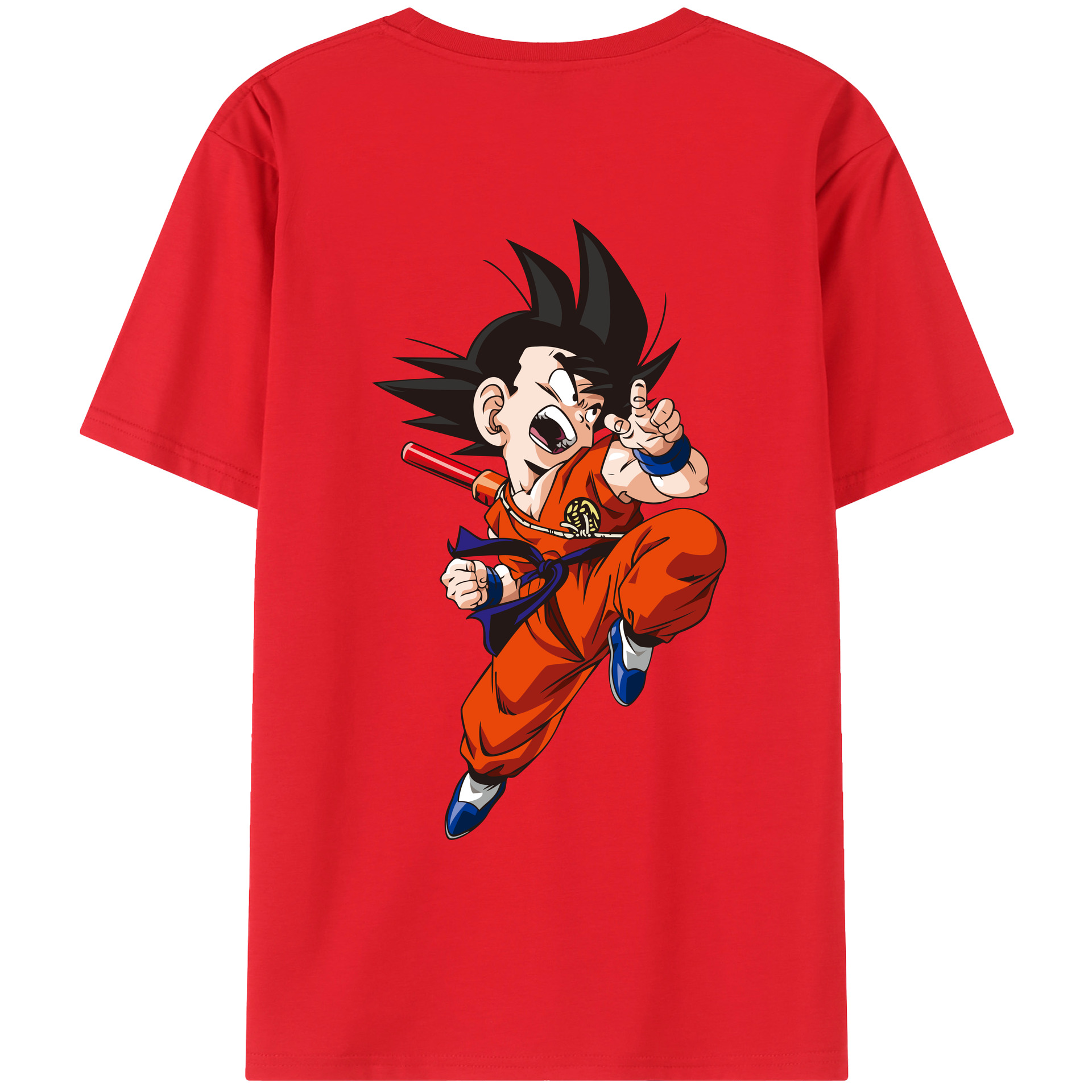 （画像用） ドラゴンボール 孫悟空（そん ごくう）Son Goku カカロット DRAGON BALL Kakarotto 綿100％ メンズ半袖Tシャツ（バックプリント） 通気性