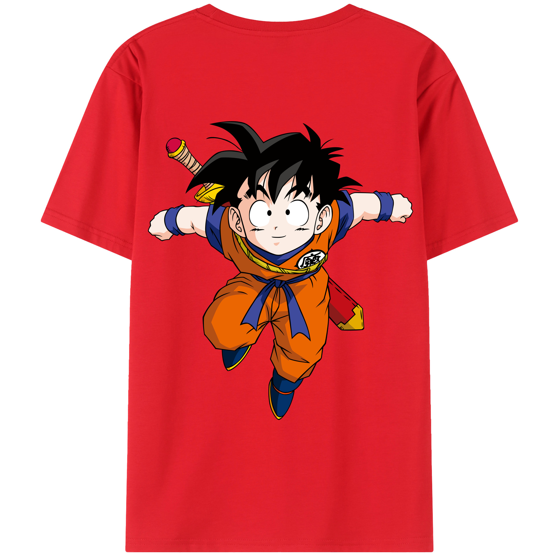 （画像用） ドラゴンボール 孫悟空（そん ごくう）Son Goku カカロット DRAGON BALL Kakarotto 綿100％ メンズ半袖Tシャツ（バックプリント） 通気性