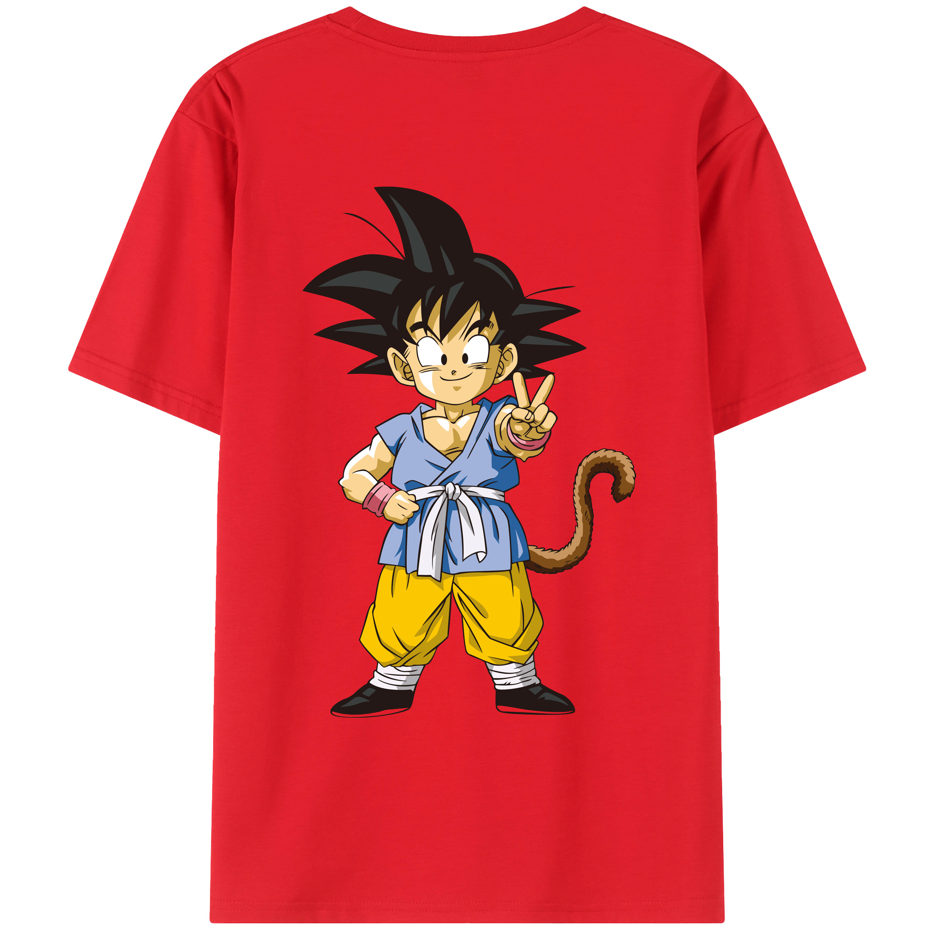 （画像用） ドラゴンボール 孫悟空（そん ごくう）Son Goku カカロット DRAGON BALL Kakarotto 綿100％ メンズ半袖Tシャツ（バックプリント） 通気性