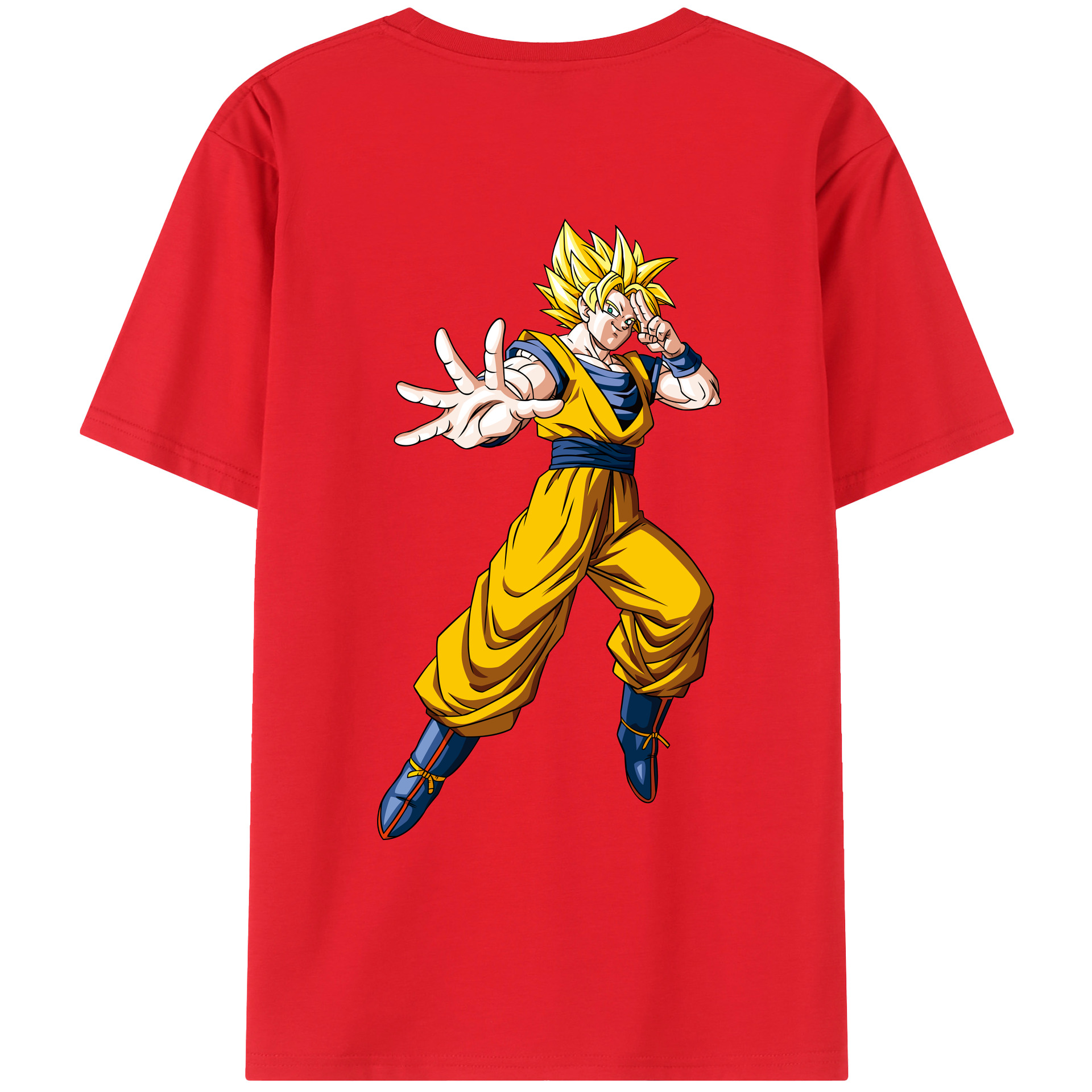 （画像用） ドラゴンボール 孫悟空（そん ごくう）Son Goku カカロット DRAGON BALL Kakarotto 綿100％ メンズ半袖Tシャツ（バックプリント） 通気性