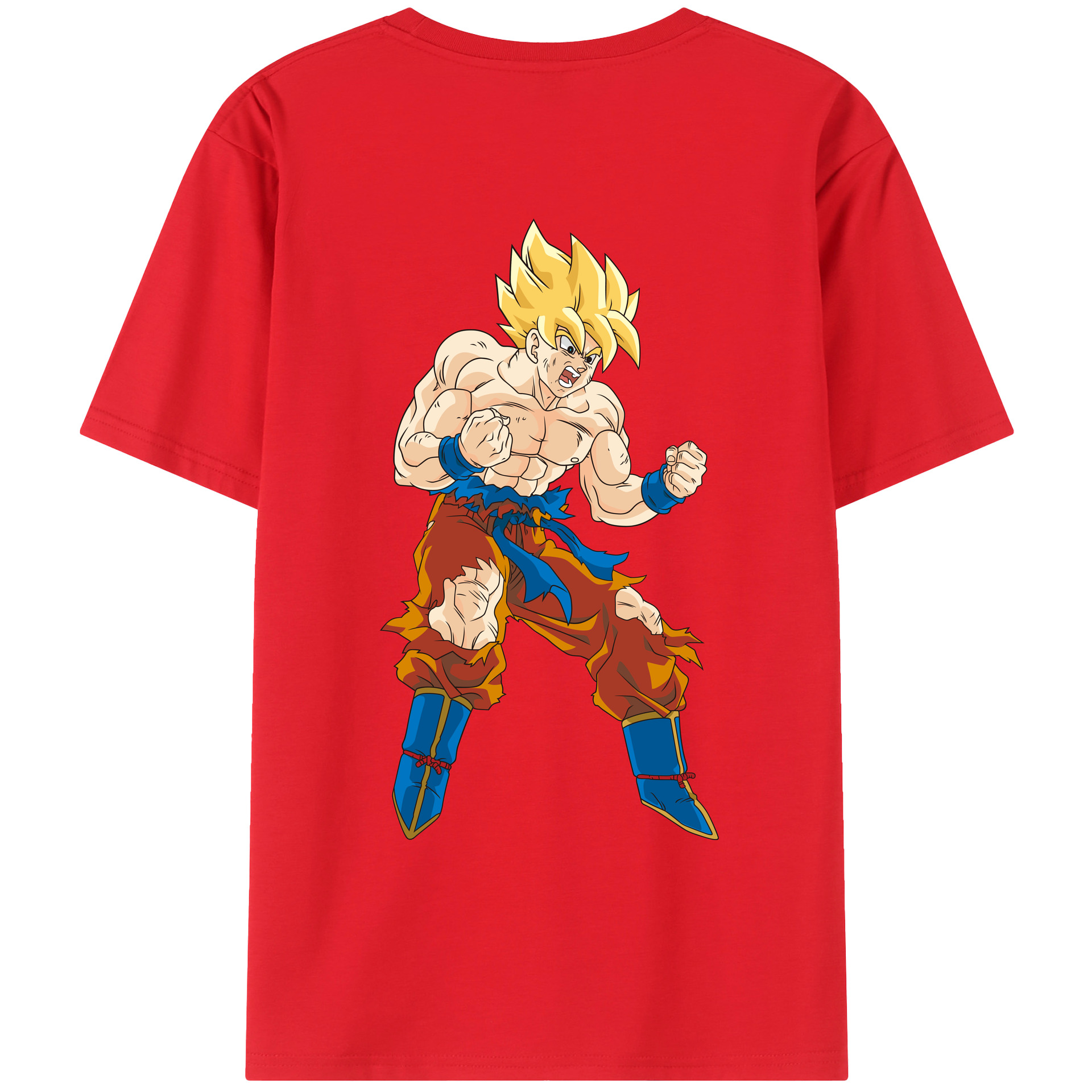 （画像用） ドラゴンボール 孫悟空（そん ごくう）Son Goku カカロット DRAGON BALL Kakarotto 綿100％ メンズ半袖Tシャツ（バックプリント） 通気性