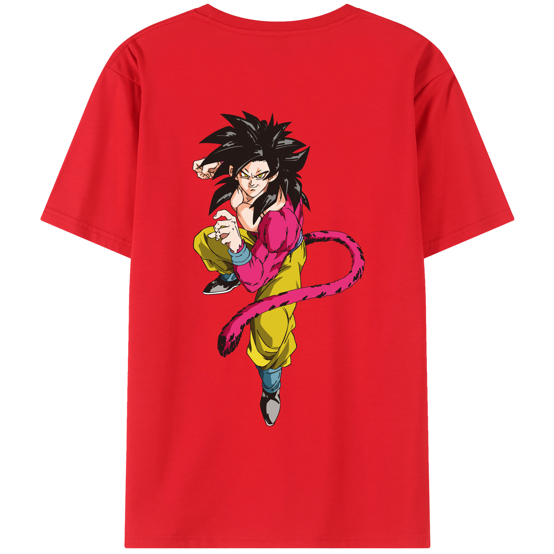 （画像用） ドラゴンボール 孫悟空（そん ごくう）Son Goku カカロット DRAGON BALL Kakarotto 綿100％ メンズ半袖Tシャツ（バックプリント） 通気性