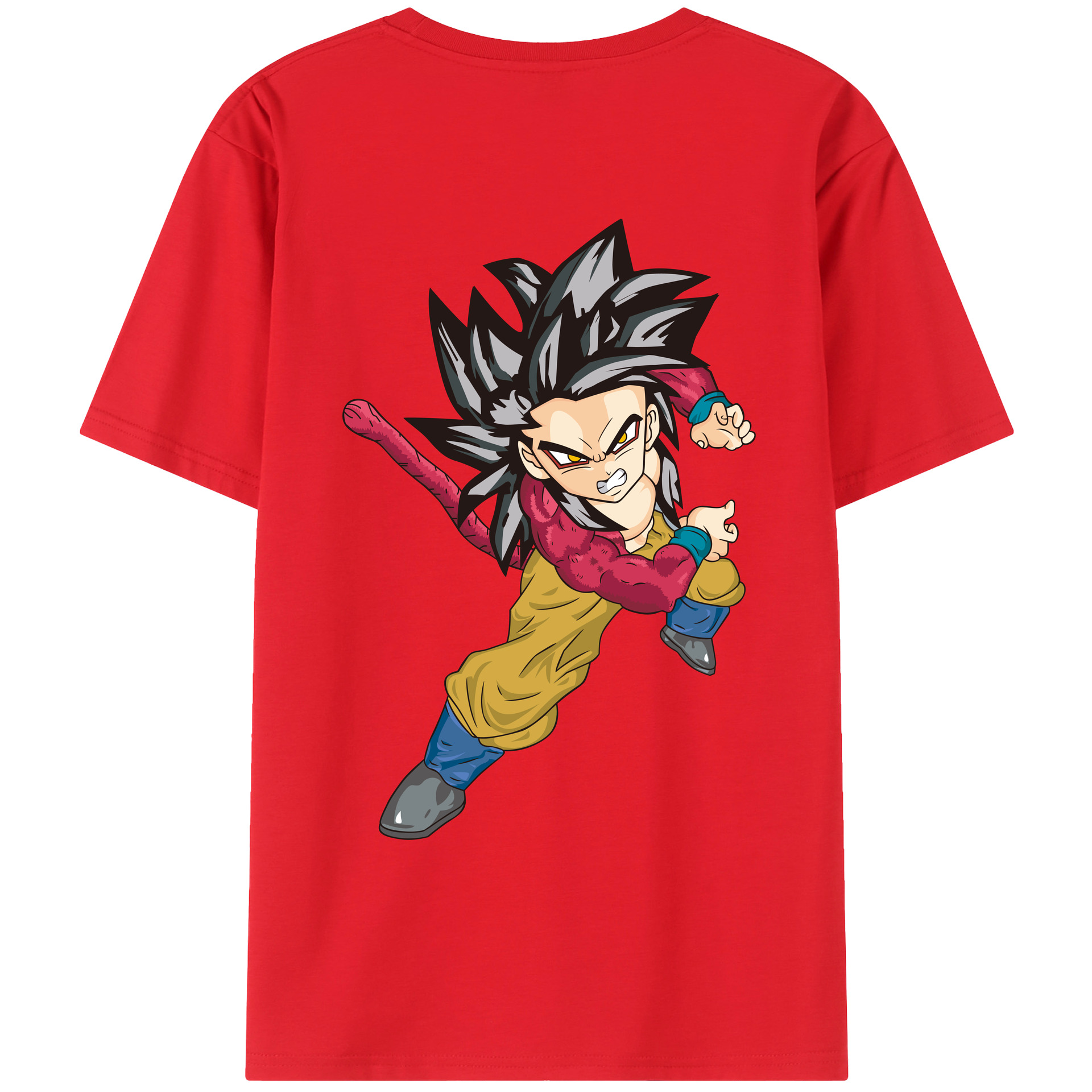 （画像用） ドラゴンボール 孫悟空（そん ごくう）Son Goku カカロット DRAGON BALL Kakarotto 綿100％ メンズ半袖Tシャツ（バックプリント） 通気性