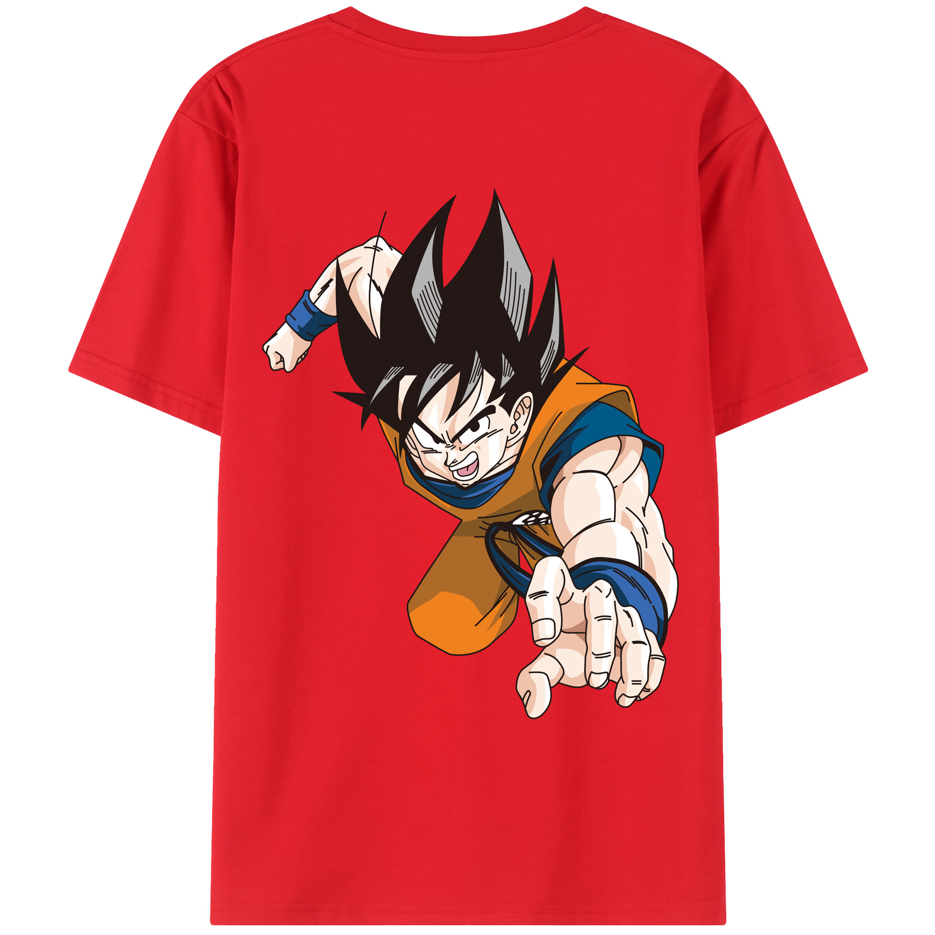 （画像用） ドラゴンボール 孫悟空（そん ごくう）Son Goku カカロット DRAGON BALL Kakarotto 綿100％ メンズ半袖Tシャツ（バックプリント） 通気性