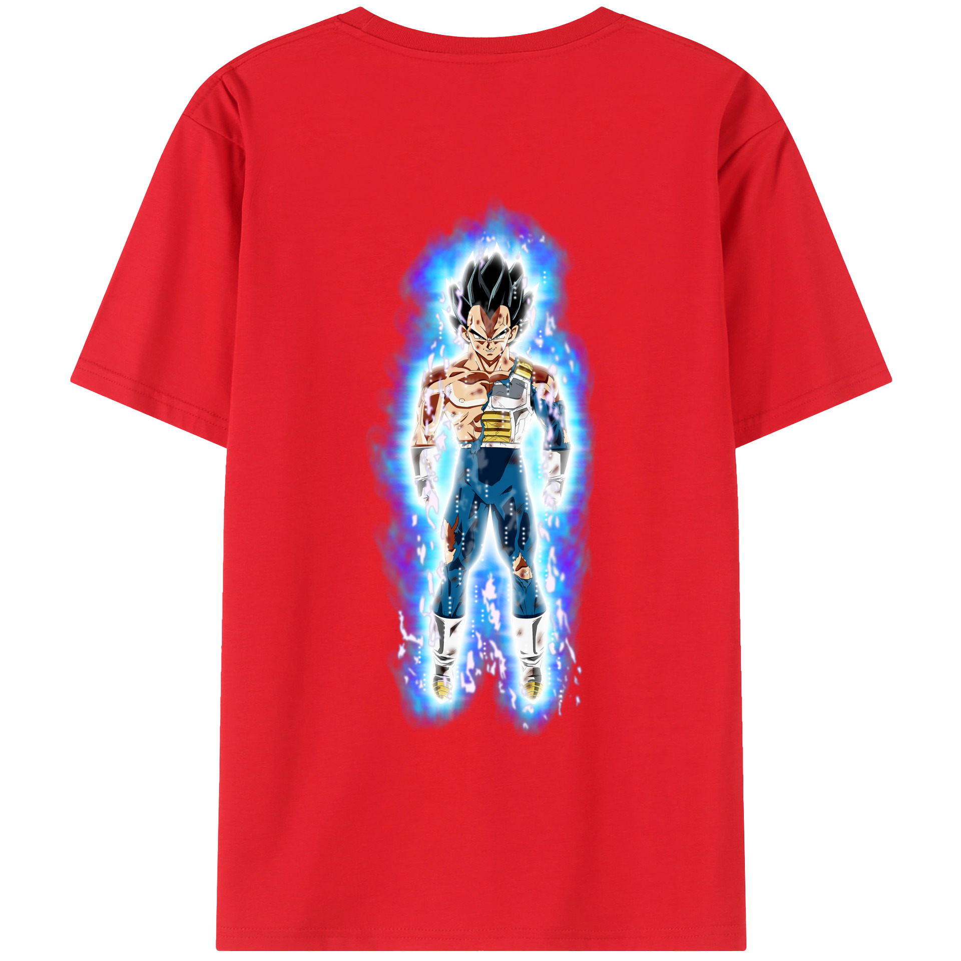 （画像用） ドラゴンボール ベジータ四世（Bejīta Yonsei）DRAGON BALL Vegeta IV 綿100％ メンズ半袖Tシャツ（バックプリント） 通気性