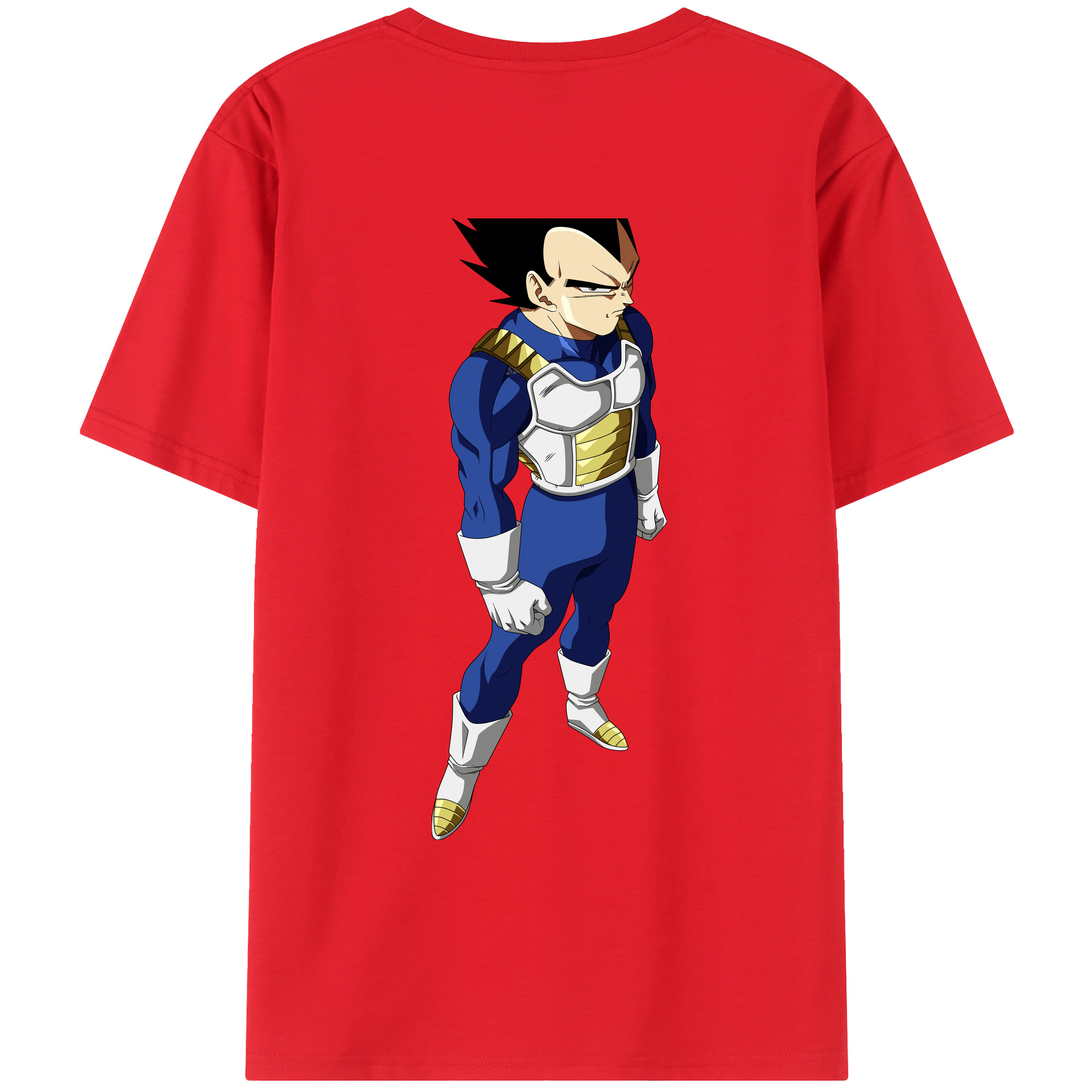 （画像用） ドラゴンボール ベジータ四世（Bejīta Yonsei）DRAGON BALL Vegeta IV 綿100％ メンズ半袖Tシャツ（バックプリント） 通気性
