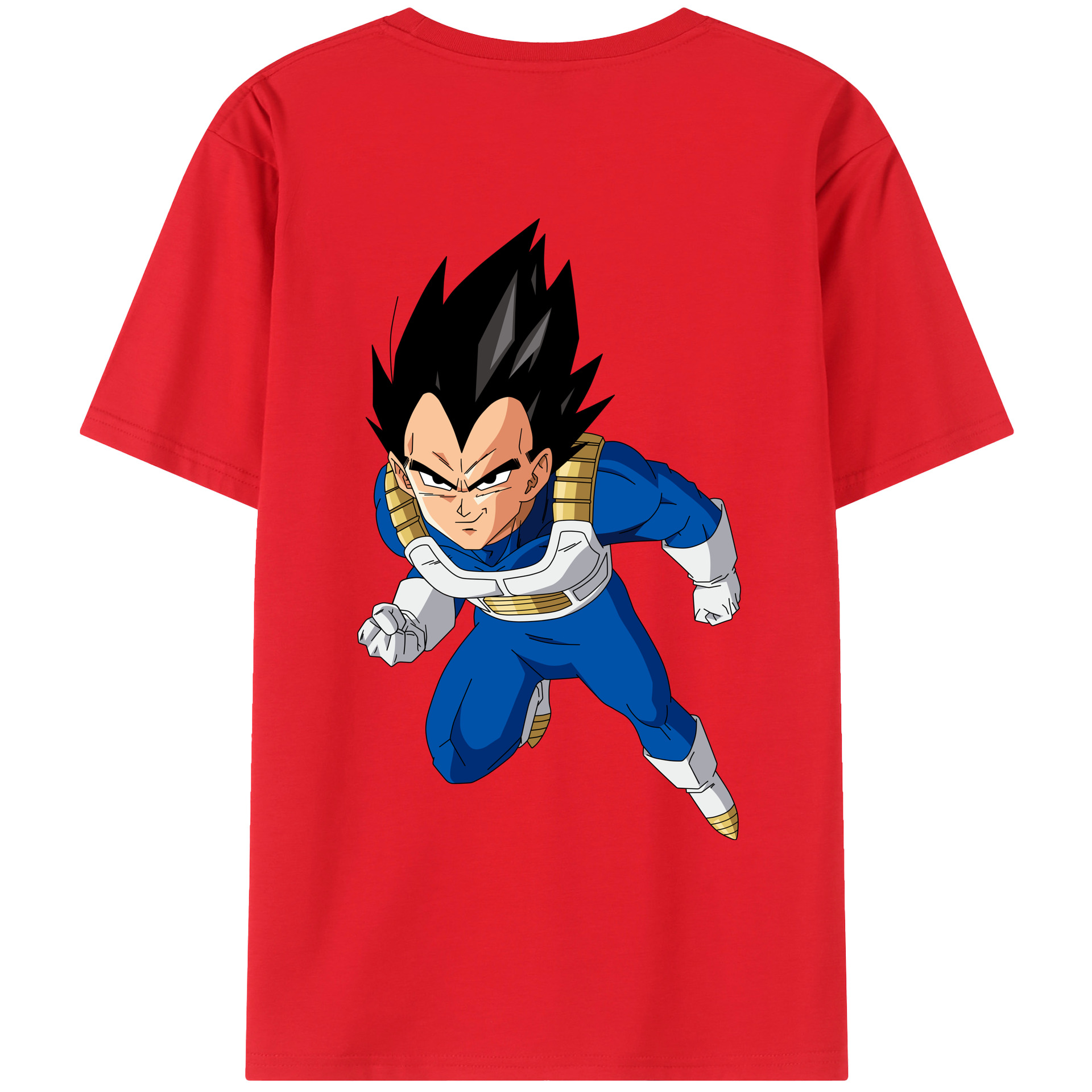 （画像用） ドラゴンボール ベジータ四世（Bejīta Yonsei）DRAGON BALL Vegeta IV 綿100％ メンズ半袖Tシャツ（バックプリント） 通気性