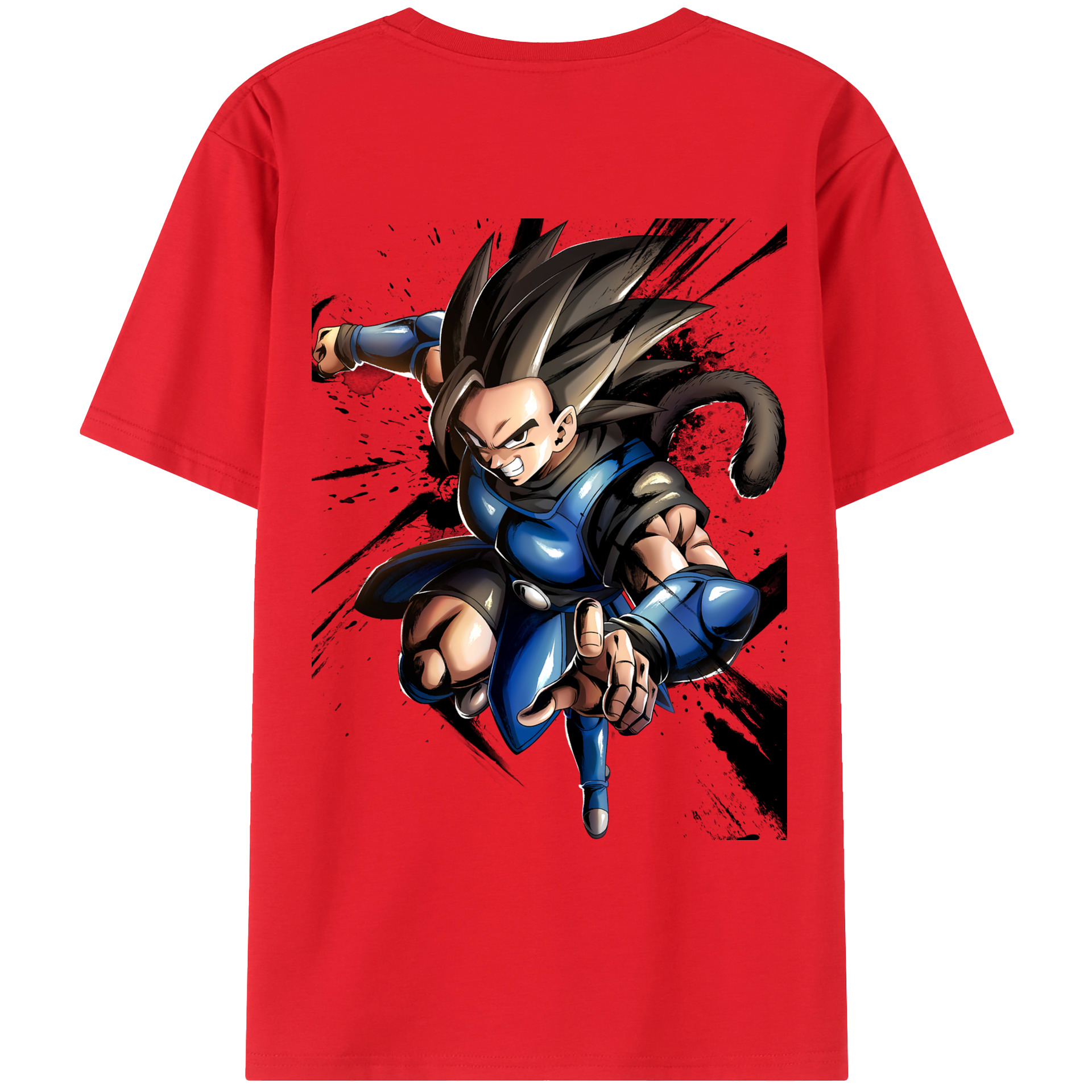 （画像用） ドラゴンボール ベジータ四世（Bejīta Yonsei）DRAGON BALL Vegeta IV 綿100％ メンズ半袖Tシャツ（バックプリント） 通気性