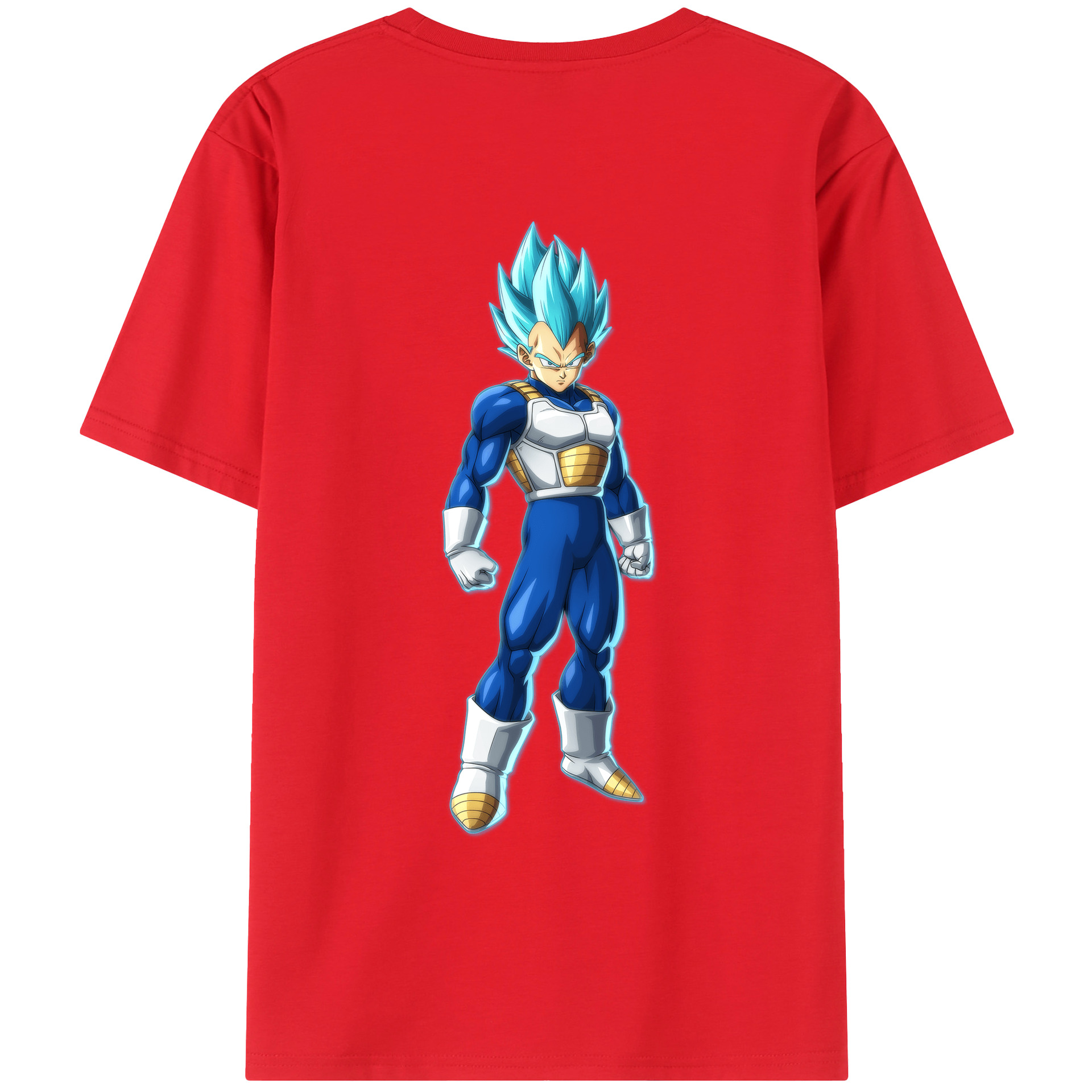 （画像用） ドラゴンボール ベジータ四世（Bejīta Yonsei）DRAGON BALL Vegeta IV 綿100％ メンズ半袖Tシャツ（バックプリント） 通気性