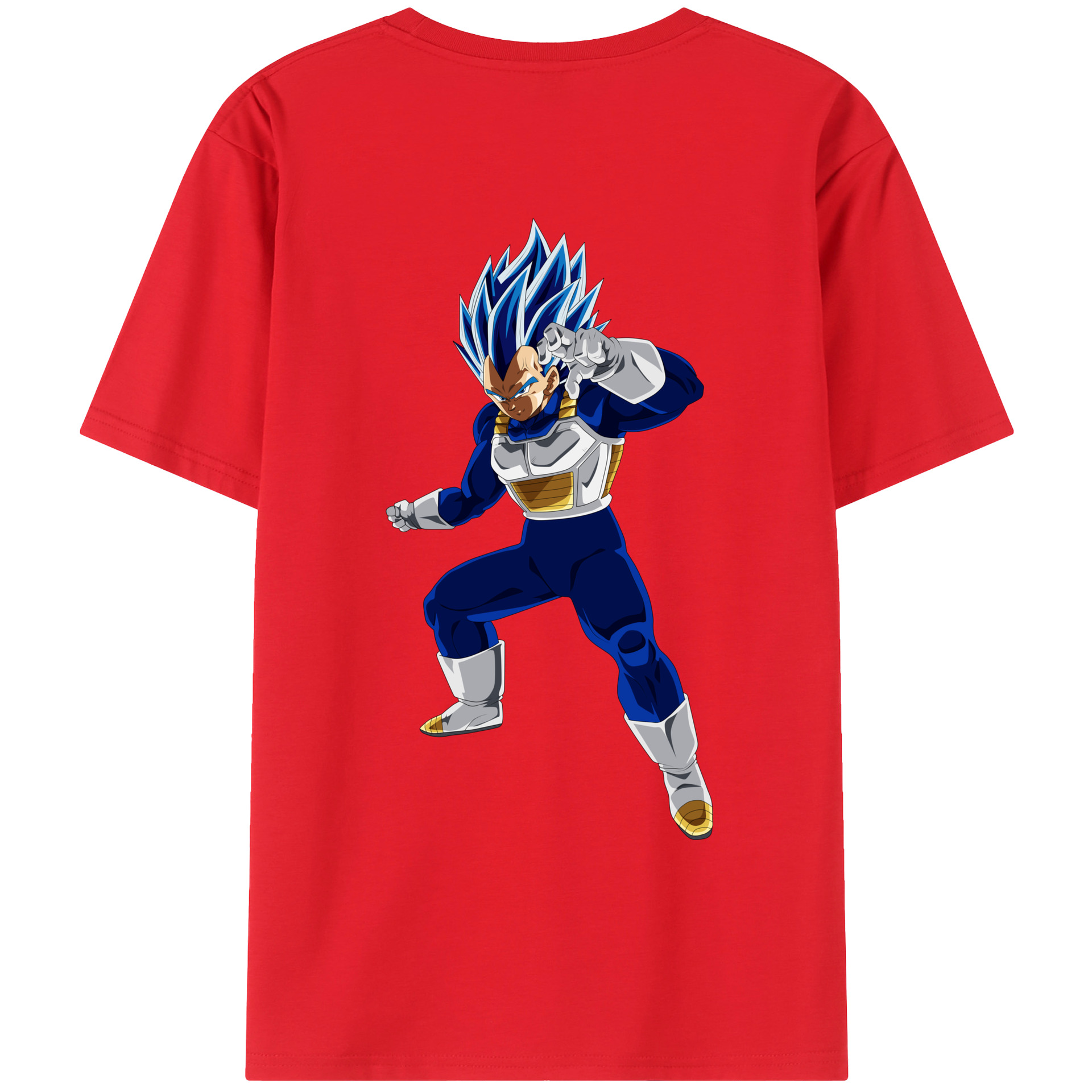 （画像用） ドラゴンボール ベジータ四世（Bejīta Yonsei）DRAGON BALL Vegeta IV 綿100％ メンズ半袖Tシャツ（バックプリント） 通気性